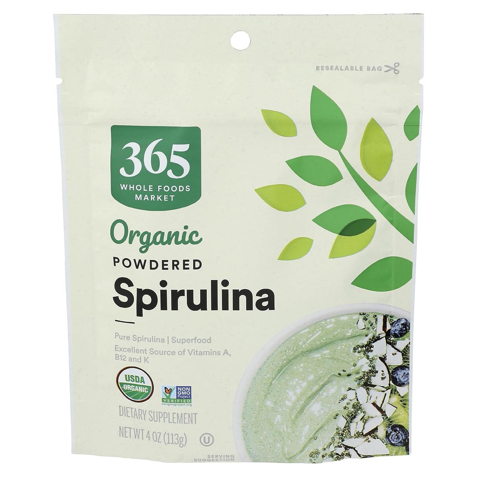 Polvo de Superalimento Espirulina Orgánica 365 Whole Foods 113g