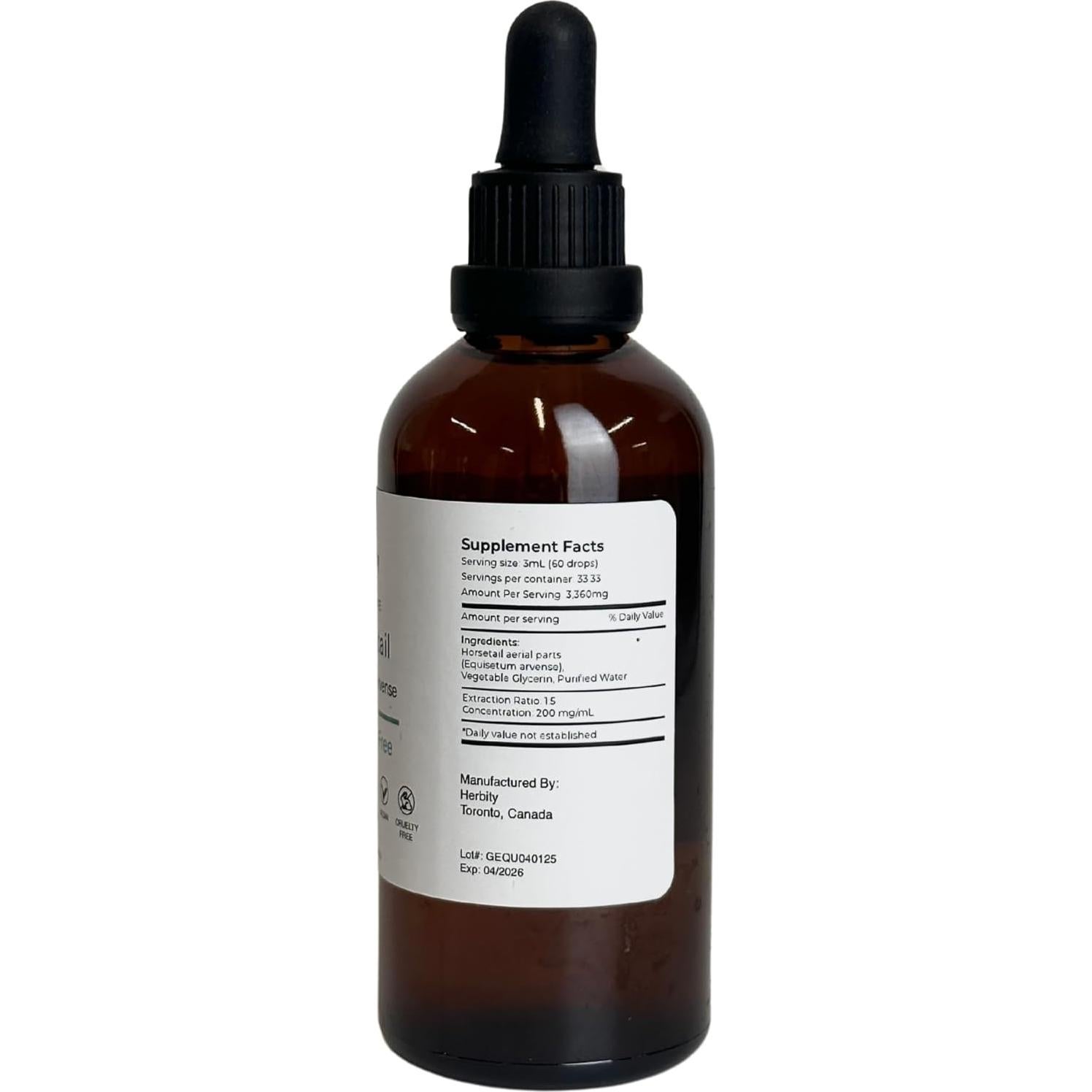 Tintura de Cola de Caballo Herbity 100 ml - Suplemento Vegano