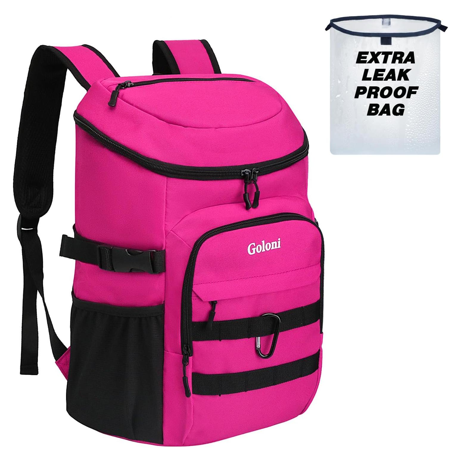 Mochila Enfriadora Aislada Goloni Rosa 8.51L para Camping