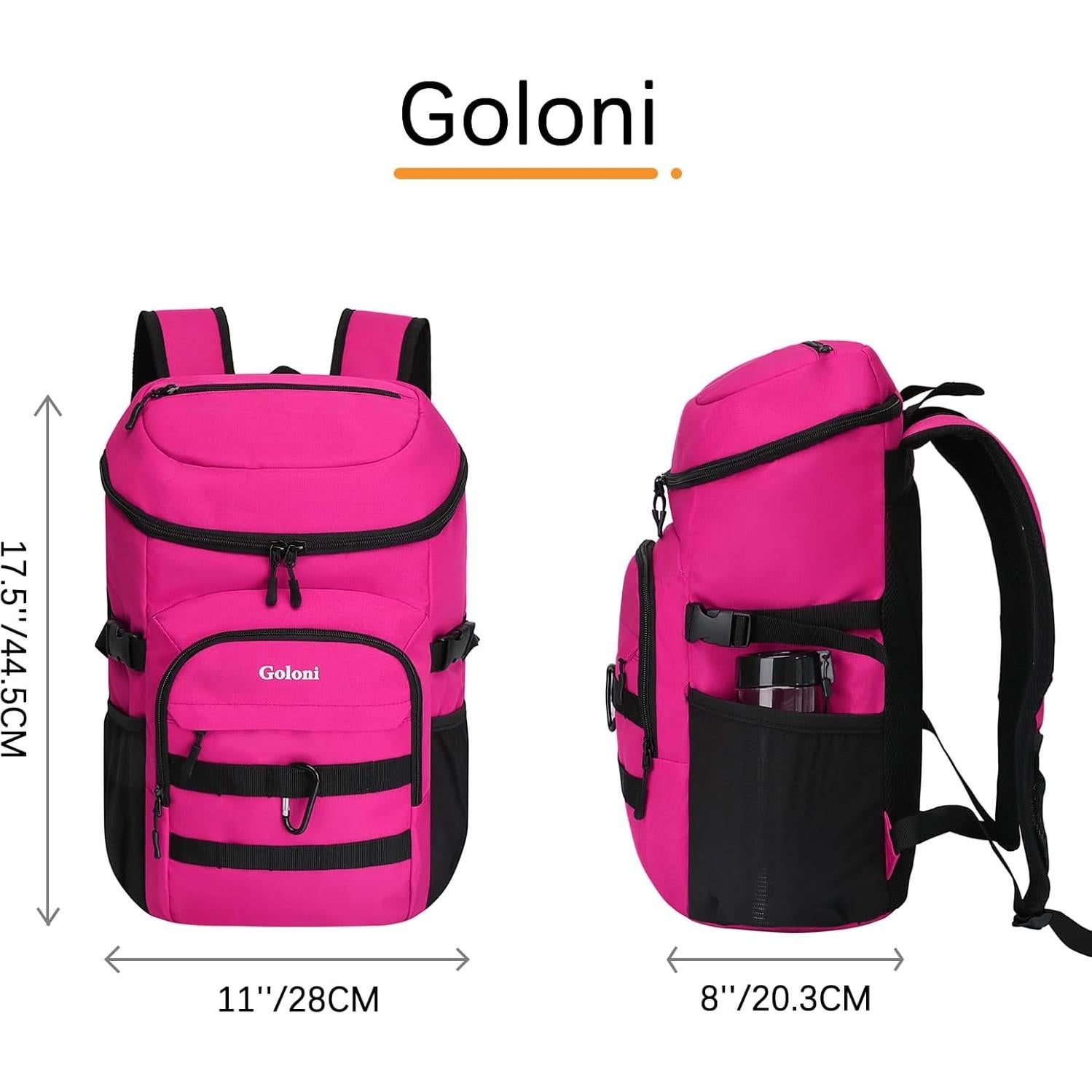 Mochila Enfriadora Aislada Goloni Rosa 8.51L para Camping