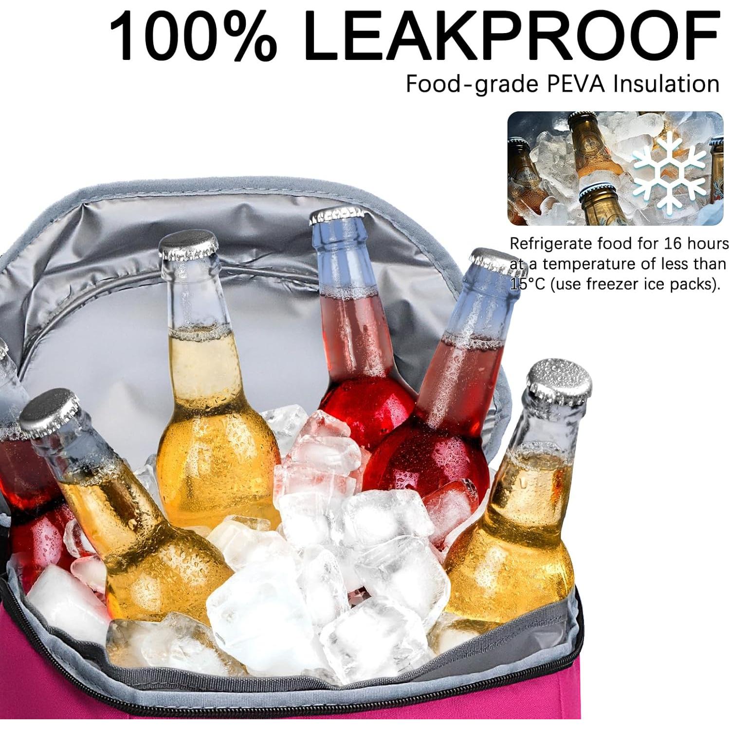 Mochila Enfriadora Aislada Goloni Rosa 8.51L para Camping