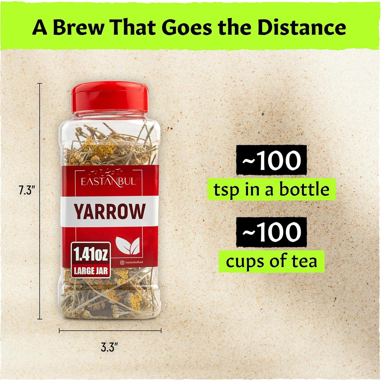 Té de Yarrow Eastanbul 40g - Hierba Suelta Natural Sin Cafeína