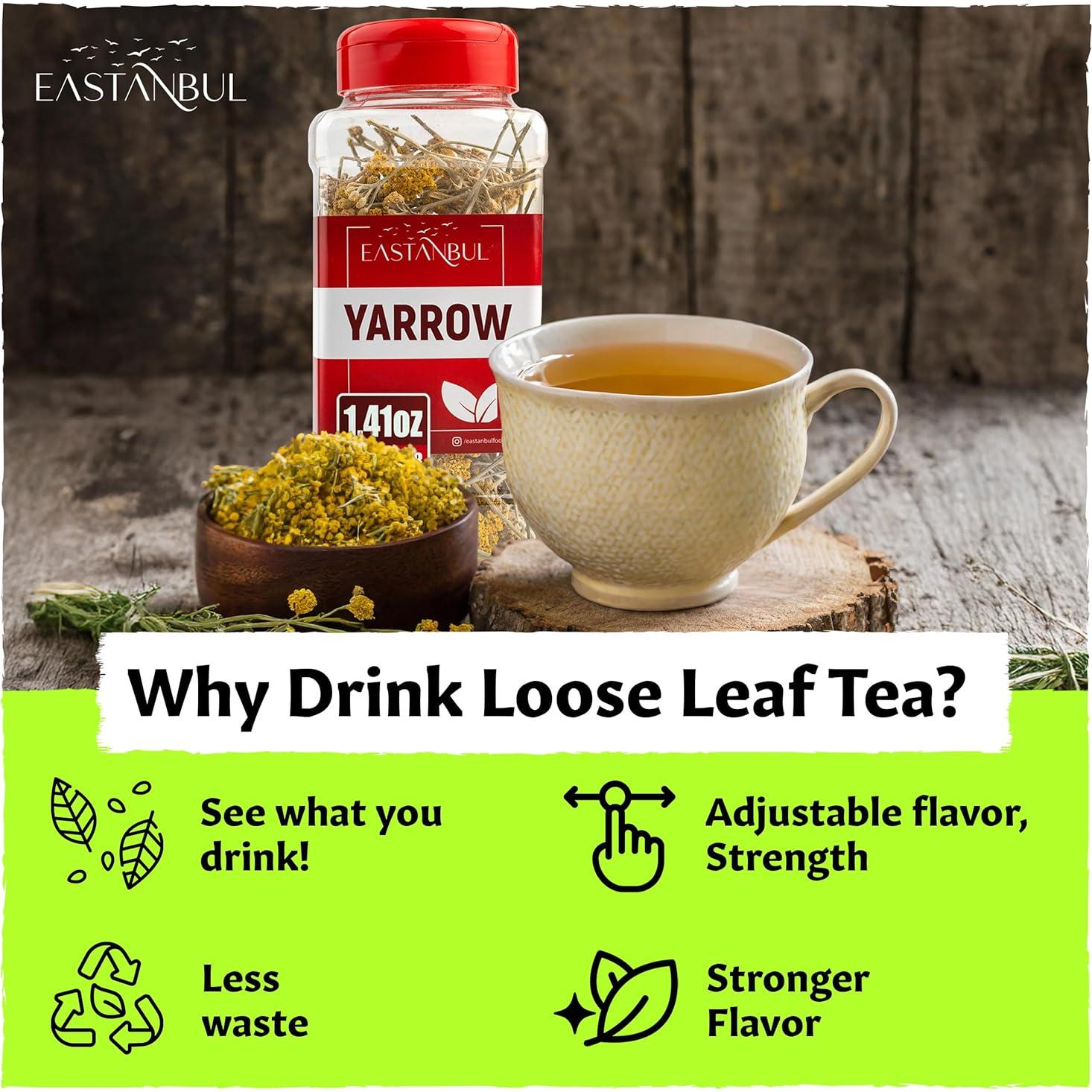 Té de Yarrow Eastanbul 40g - Hierba Suelta Natural Sin Cafeína