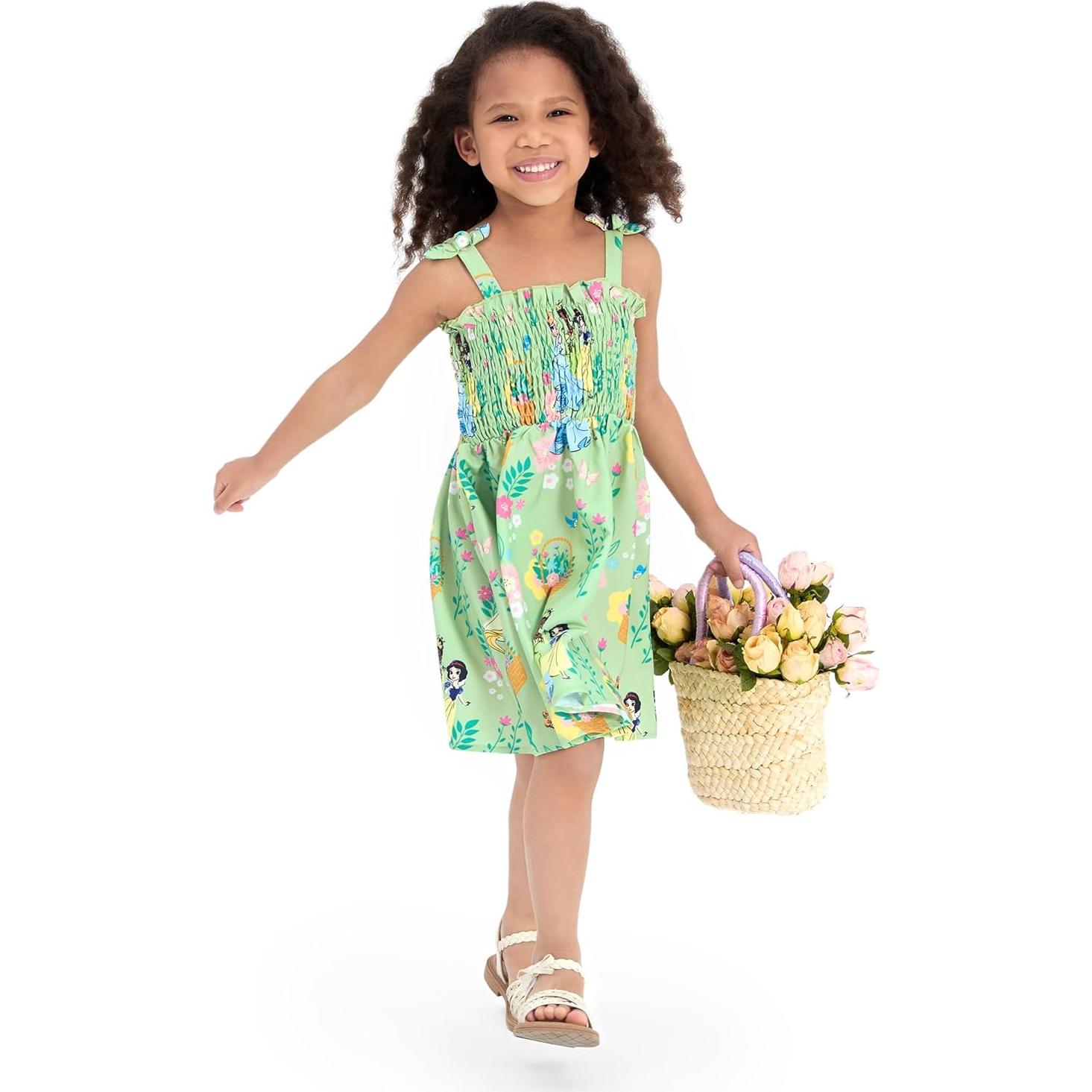 Vestido de Verano Disney Princesa Elsa 2T Verde con Lazo