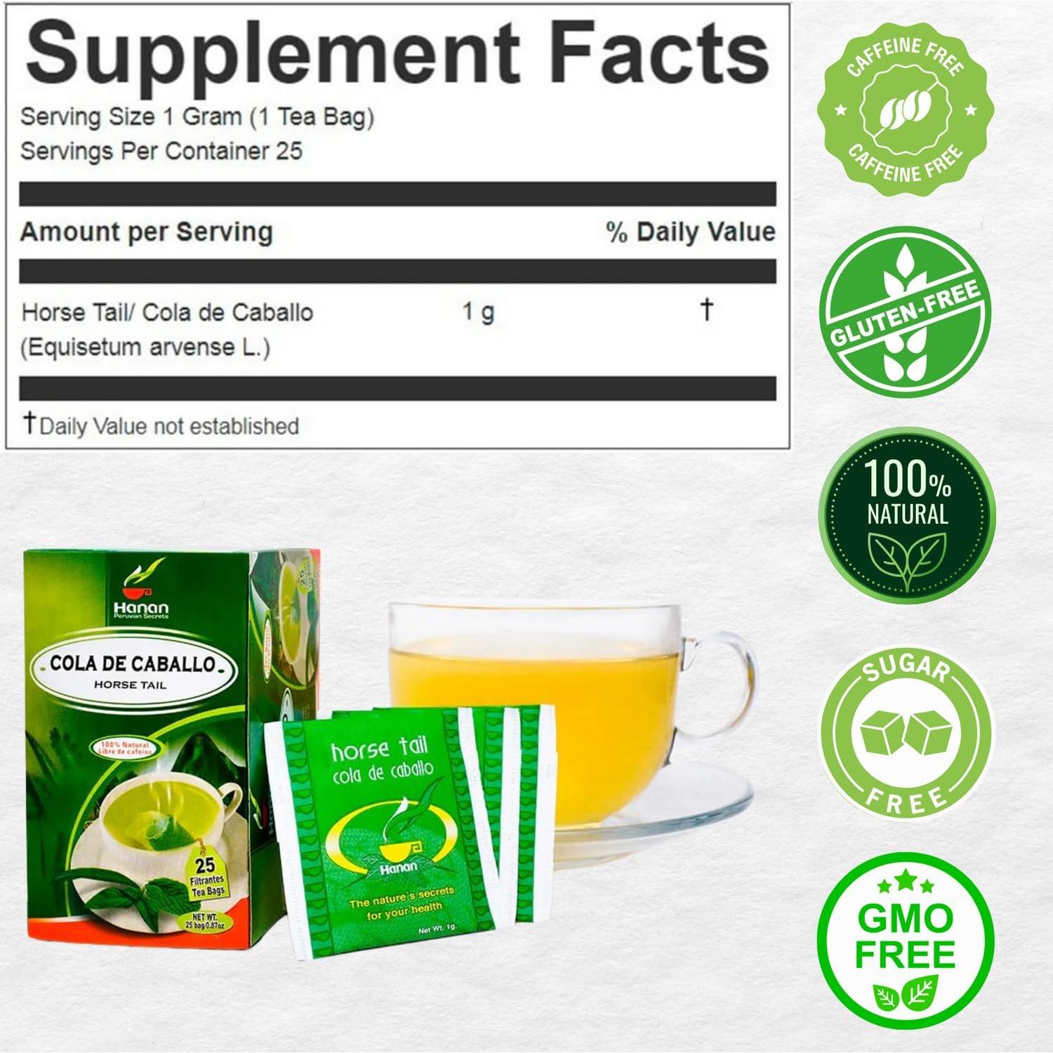Té de Cola de Caballo Hanan - 25 Bolsitas 100% Natural Perú