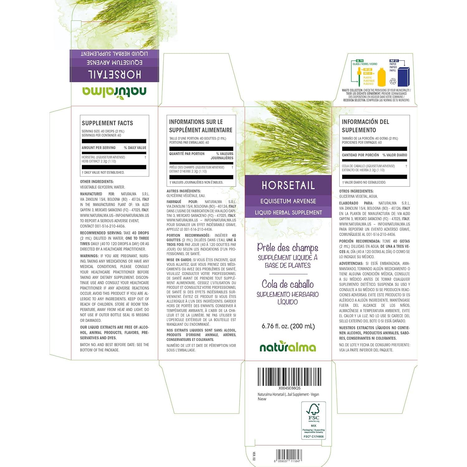 Tinte de hierba cola de caballo Naturalma 200 ml - Suplemento herbal