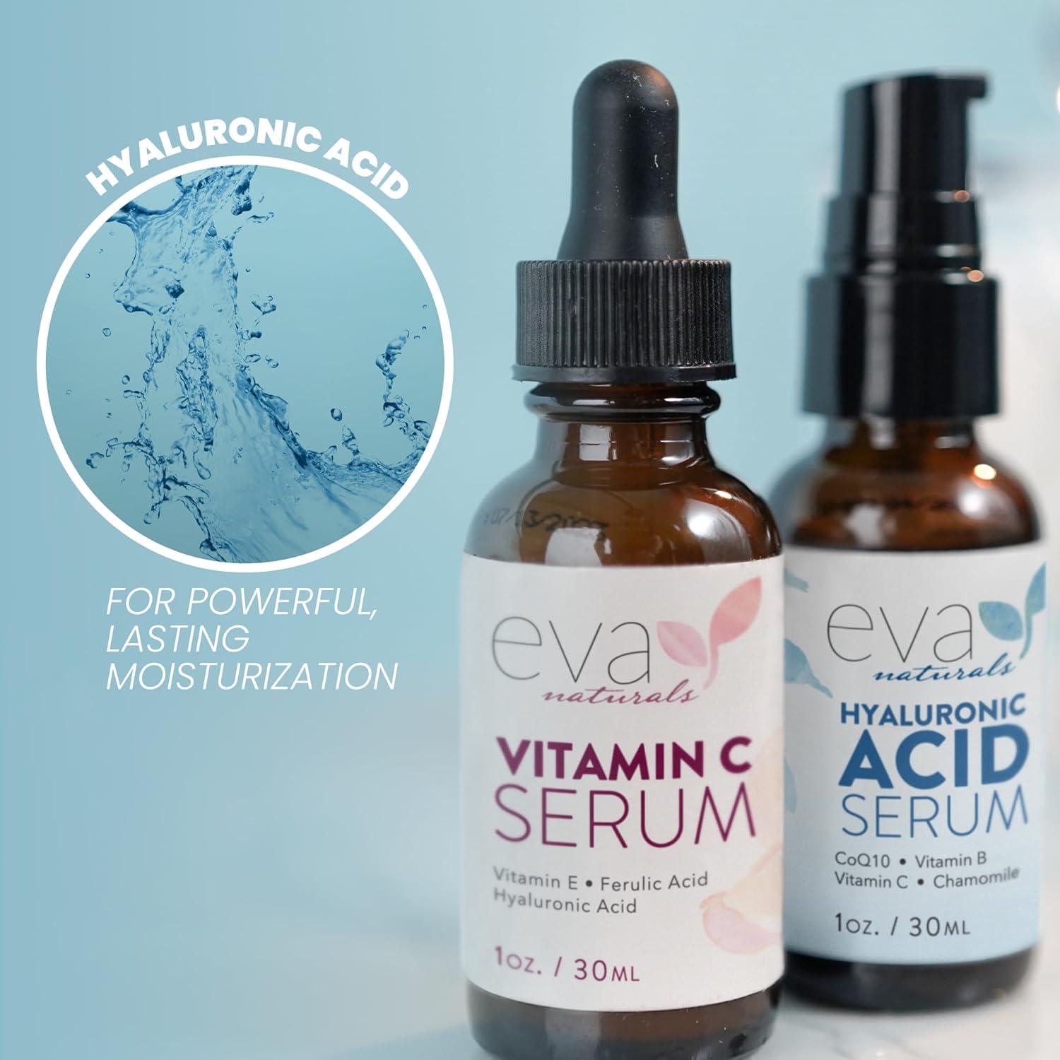 Set de Sueros Hidratantes Eva Naturals - Vitamina C y Ácido Hialurónico