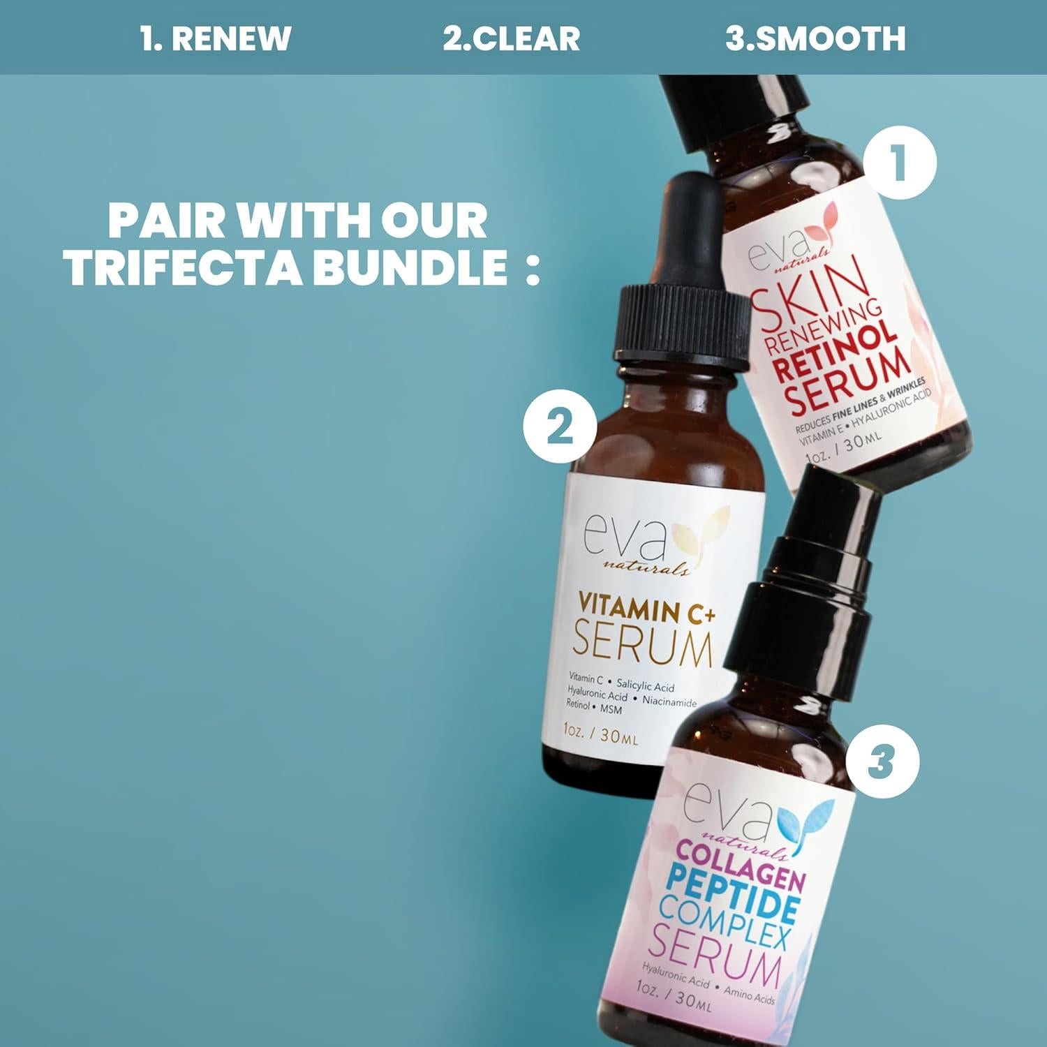 Set de Sueros Hidratantes Eva Naturals - Vitamina C y Ácido Hialurónico