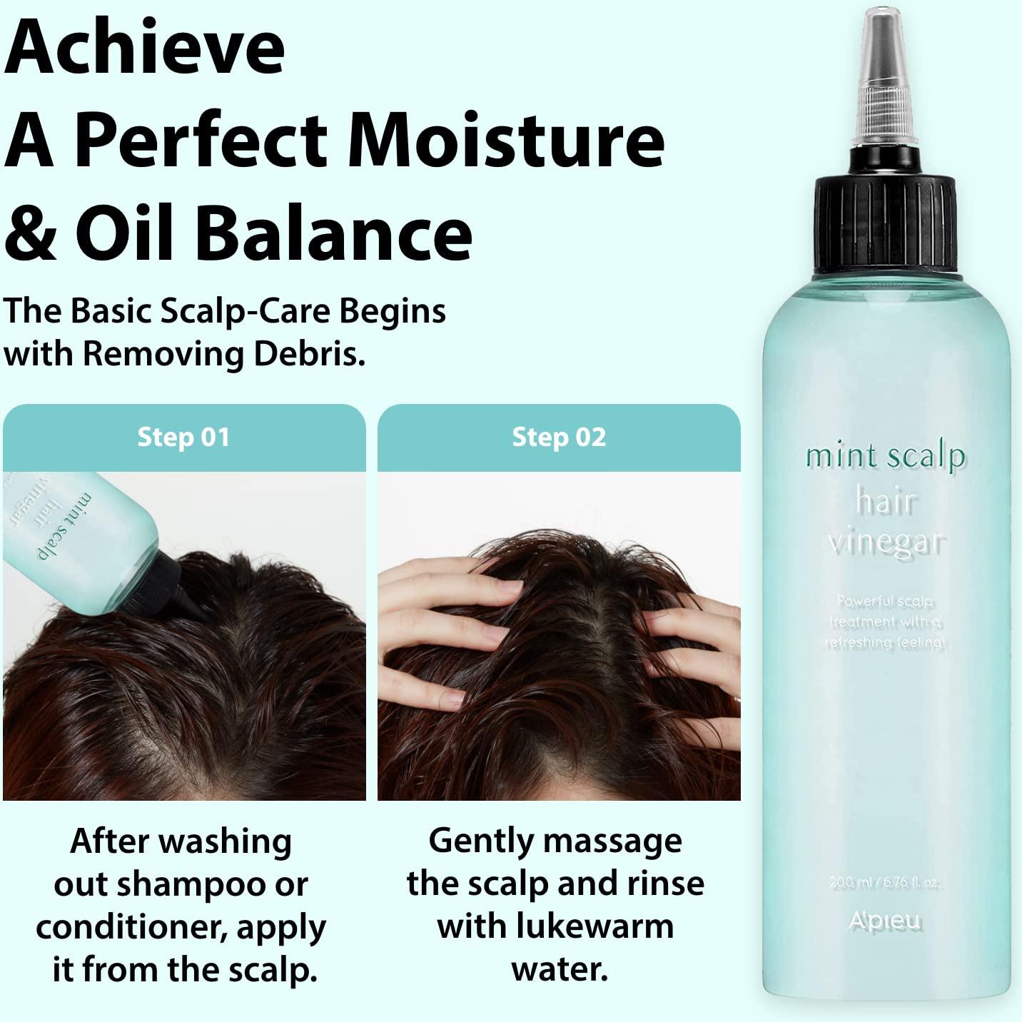 A'PIEU Vinagre de Menta para Cabello 199.5 ml - Control de Aceite