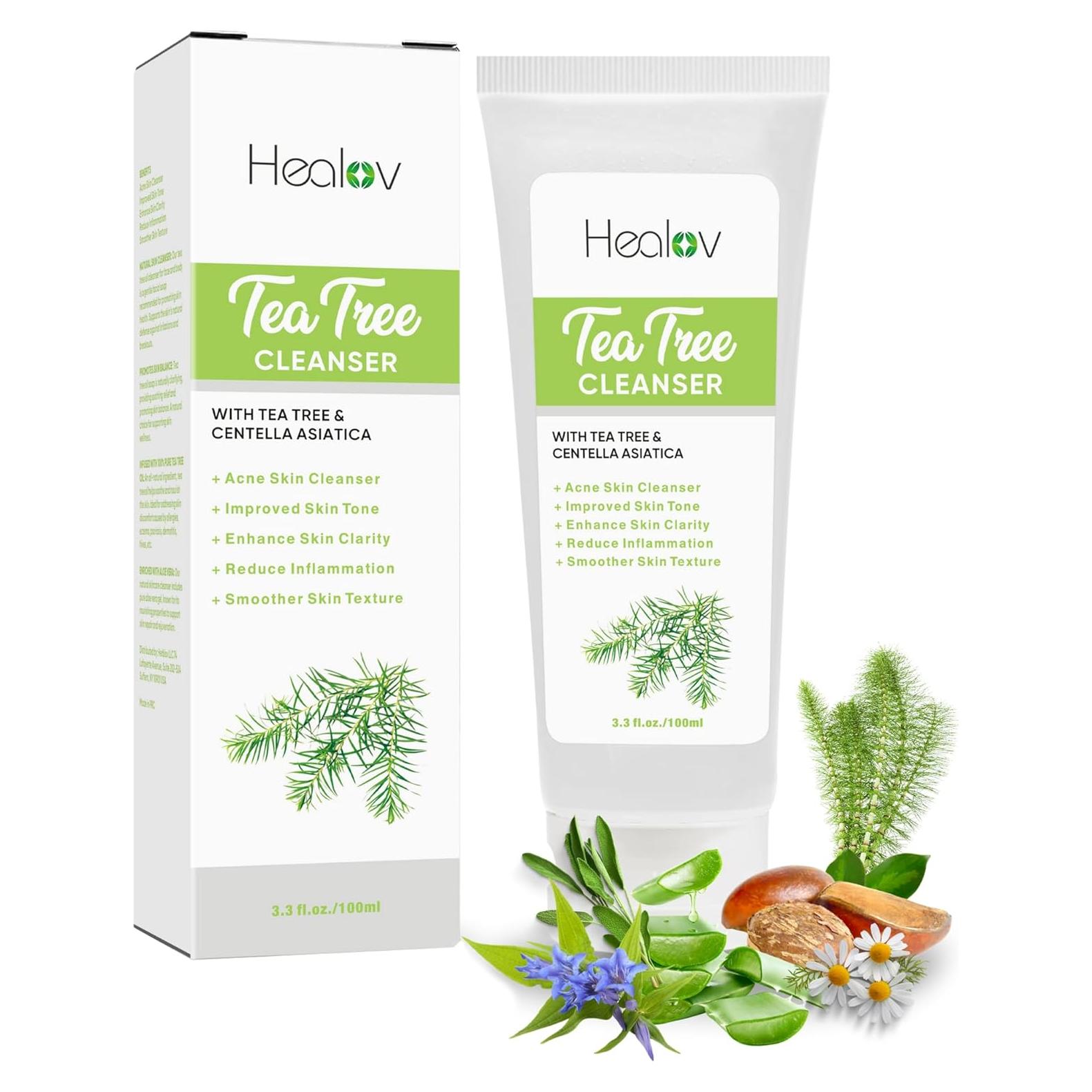 Limpiador Facial Natural Healov - Jabón de Árbol de Té 150g