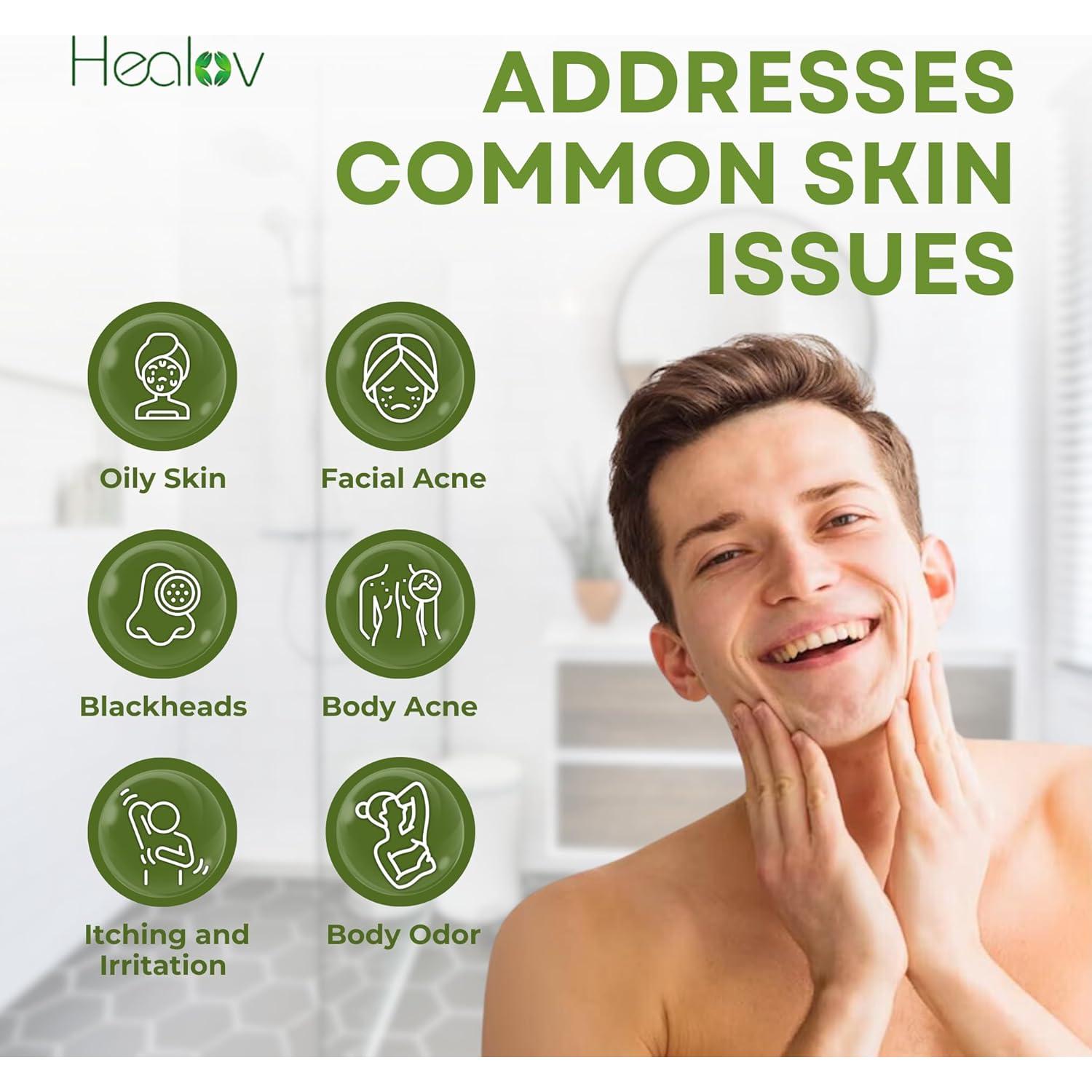 Limpiador Facial Natural Healov - Jabón de Árbol de Té 150g