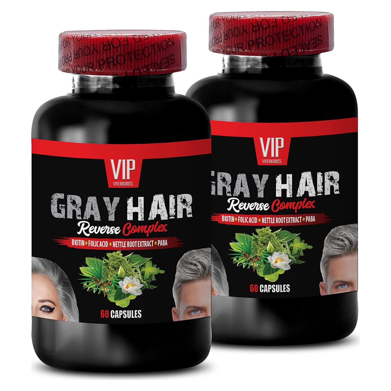 Vitaminas para el Crecimiento del Cabello Gris - 120 Cápsulas