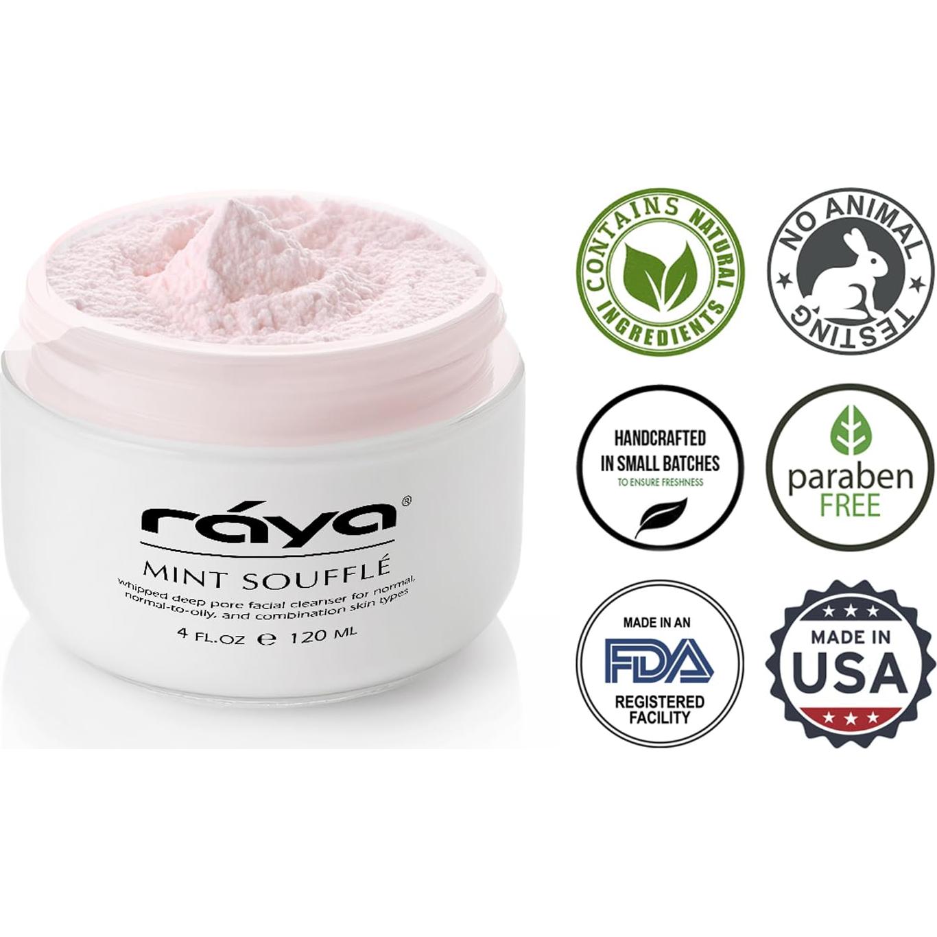 Limpiador Facial Soufflé RAYA de Menta 118 ml para Piel Grasa