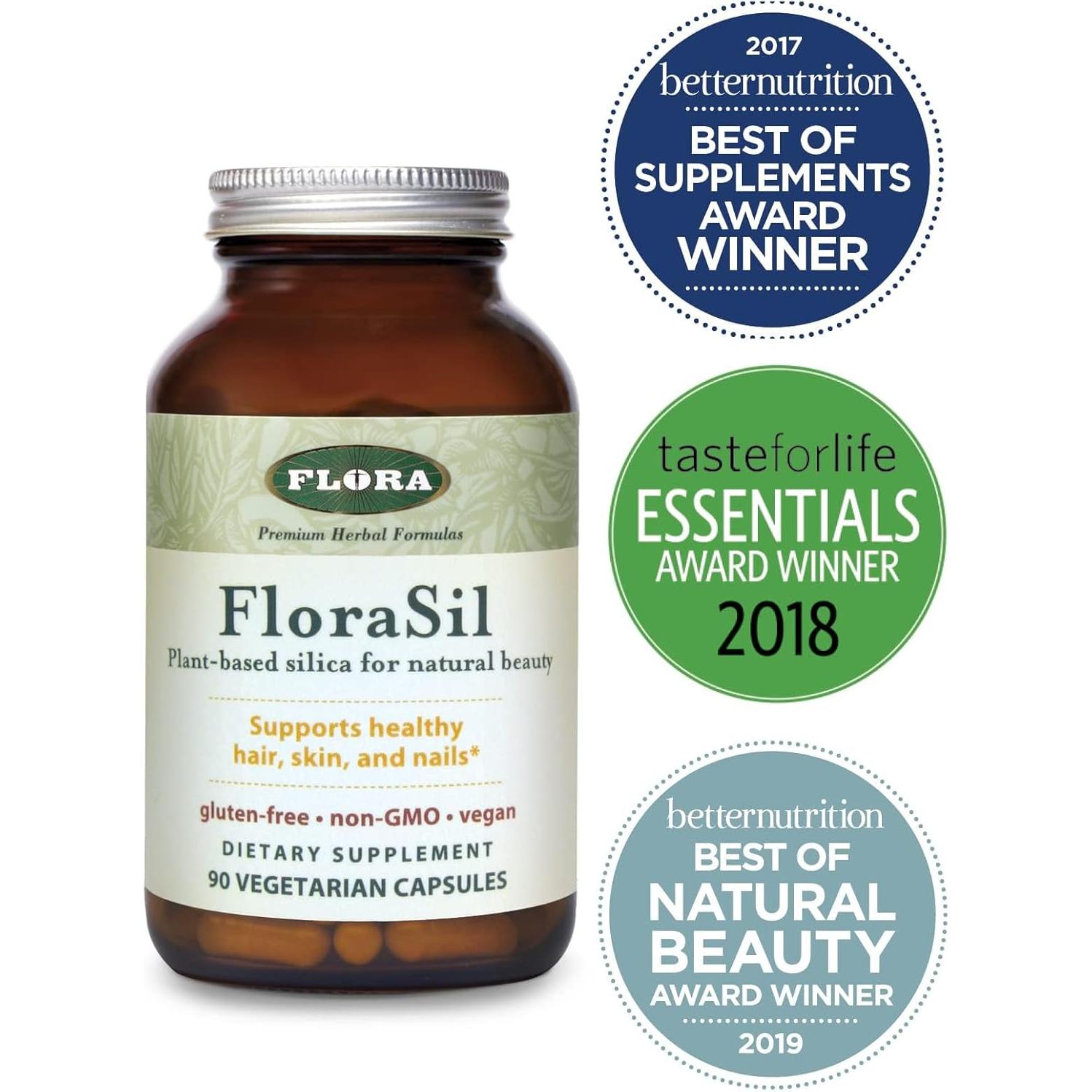 Suplemento de Sílice FloraSil Flora - 180 Cápsulas Veganas