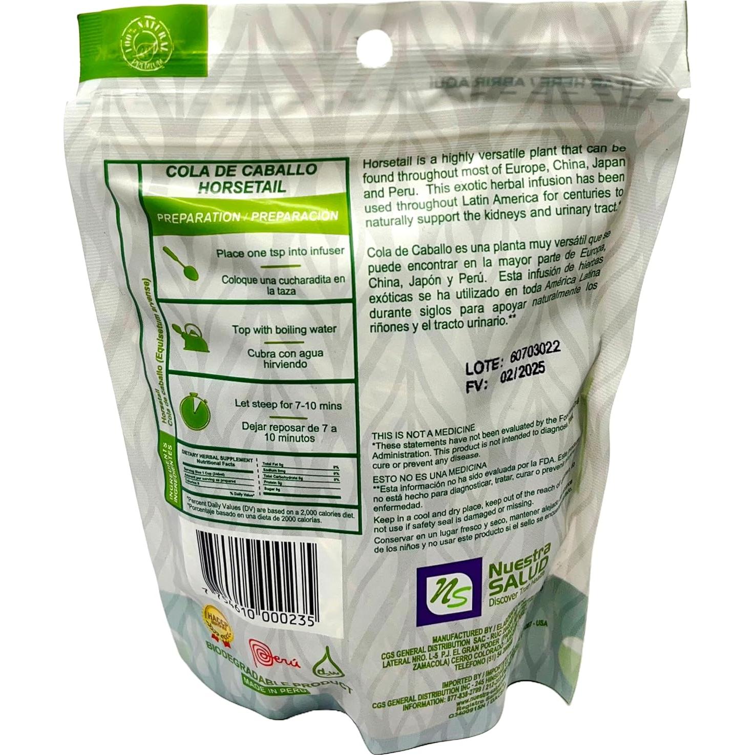 Té de Cola de Caballo 90g - Infusión Herbal Natural Peruana