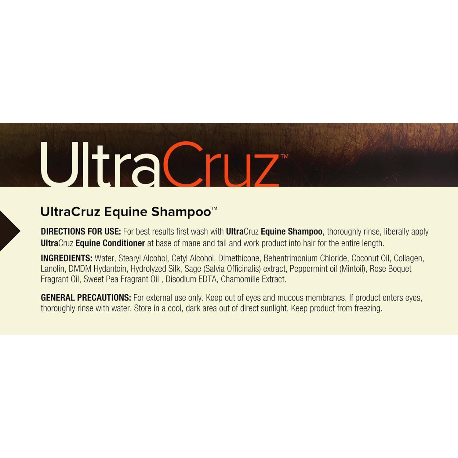 Champú para Caballos UltraCruz 946 ml - Hidrata y Fortalece