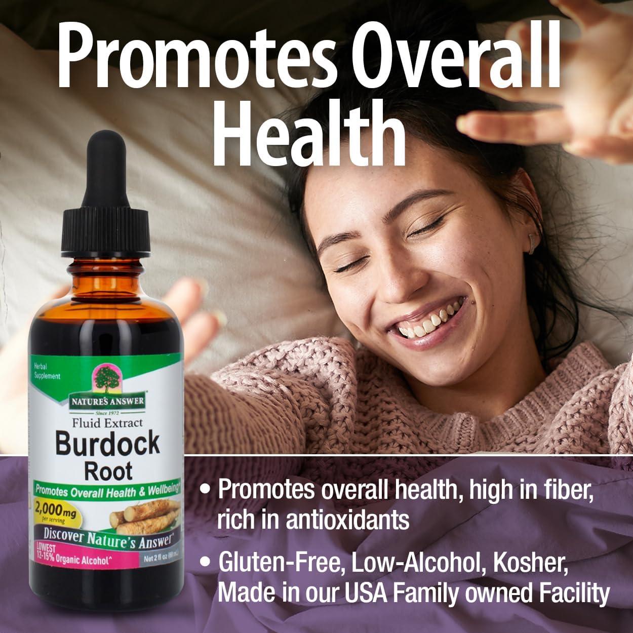 Extracto de Raíz de Bardana Nature's Answer 60ml Bajo Alcohol