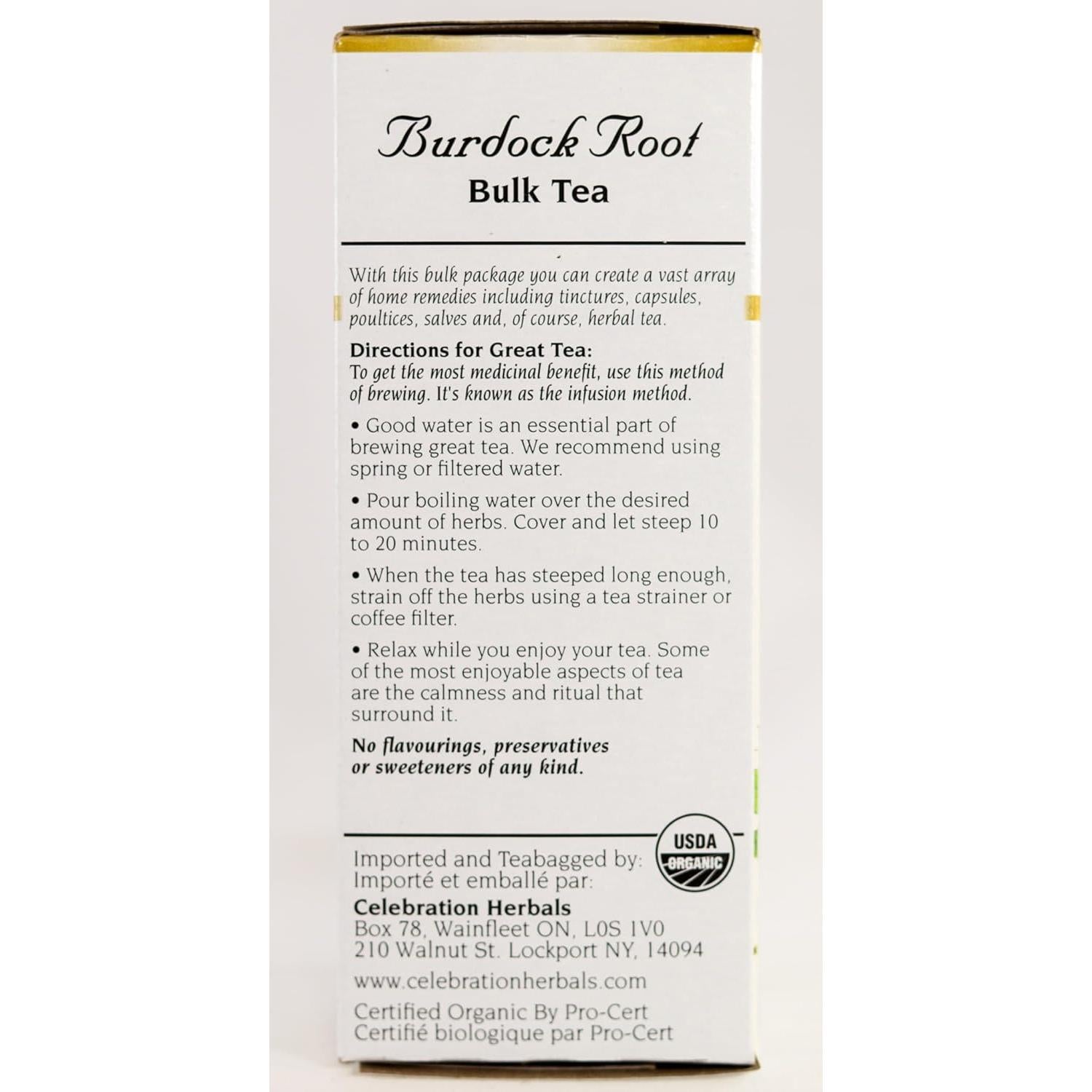 Raíz de Bardana Orgánica 60 g Celebración Herbals