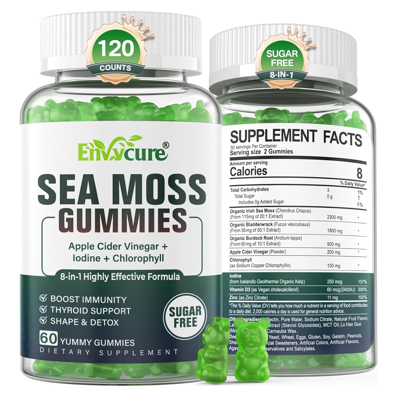 Gomitas de Musgo Marino EnvyCure 60 Unidades Sin Azúcar