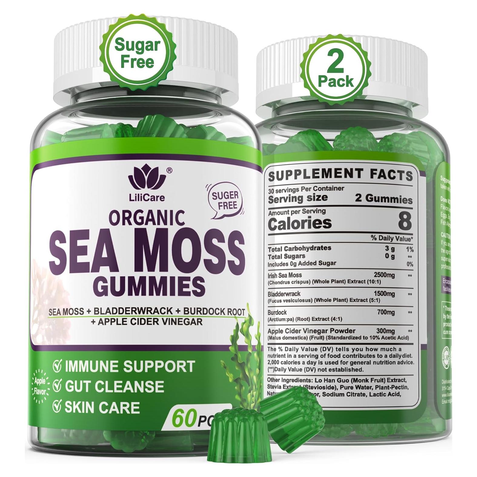 Gominolas de Musgo Marino Lilicare 60 Unidades Veganas