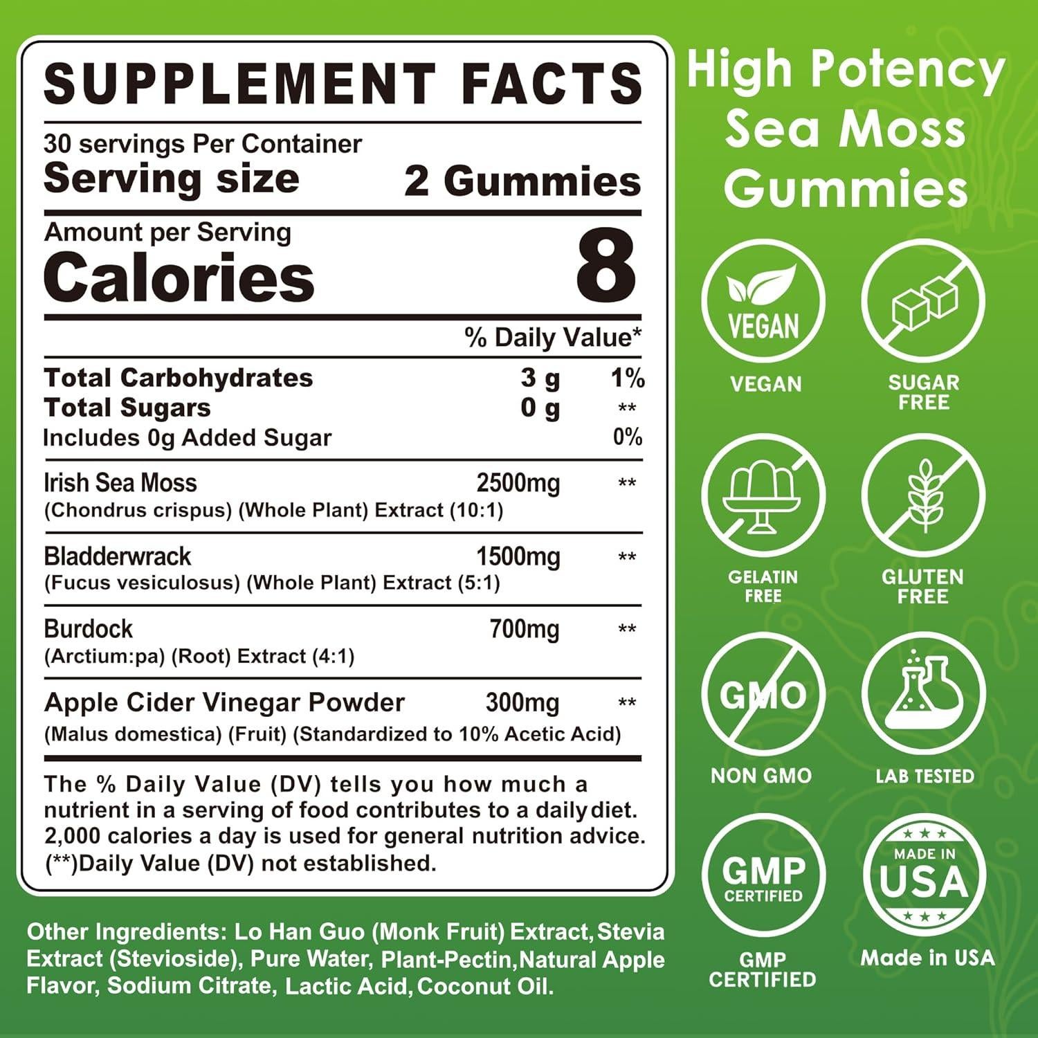 Gominolas de Musgo Marino Lilicare 60 Unidades Veganas