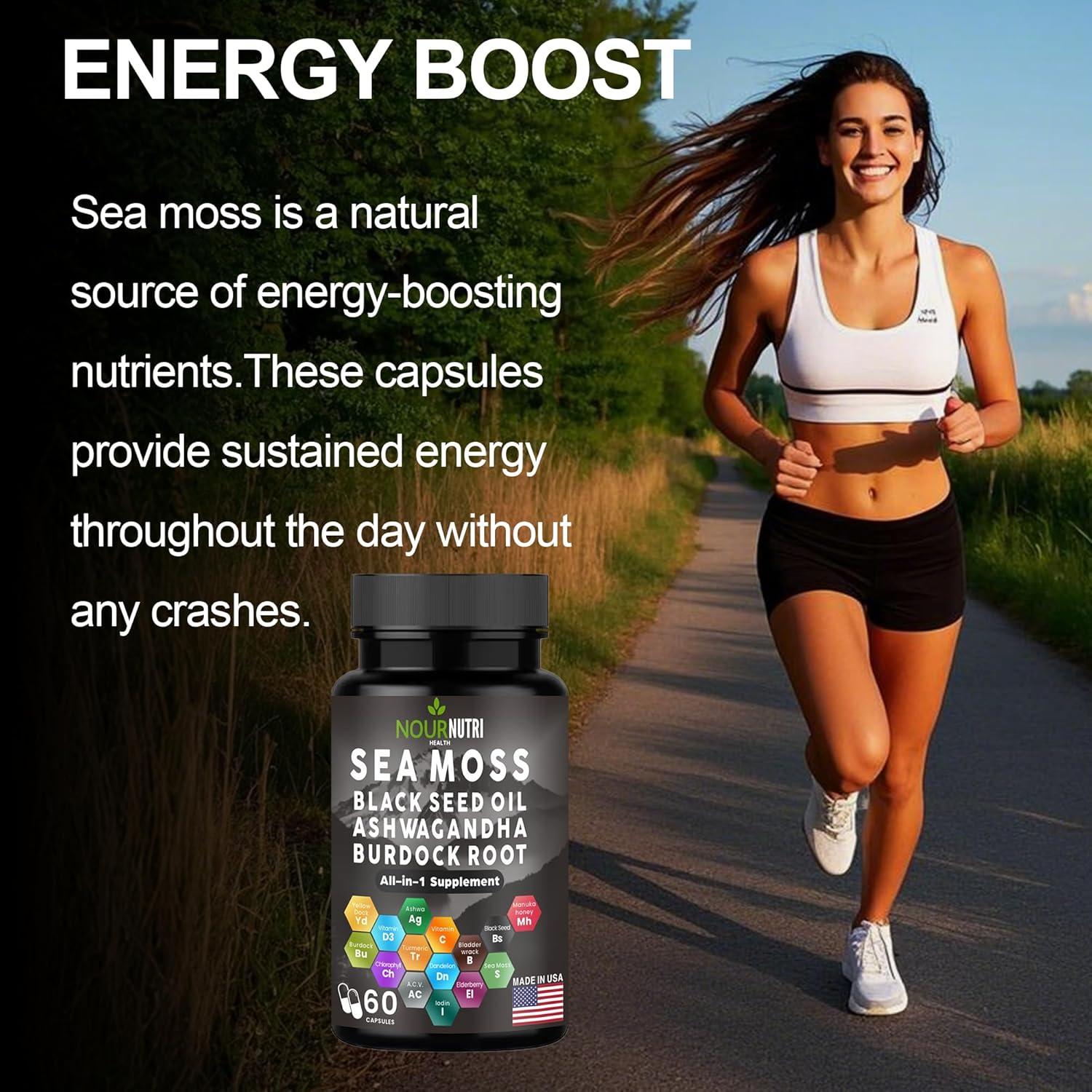 Cápsulas de Musgo Marino Nour NutriHealth - 60 Unidades