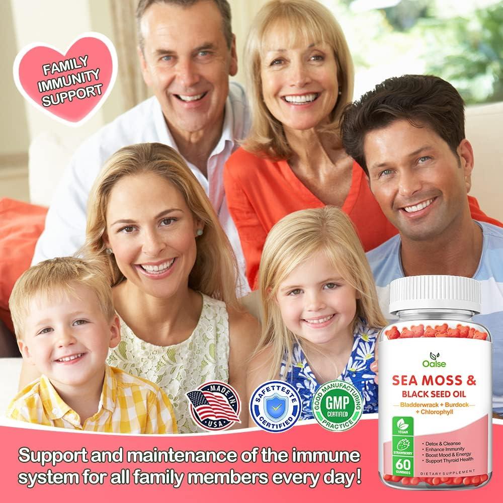 Gomitas de Musgo Marino OALSE 60 Unidades Sabor Fresa 8 en 1