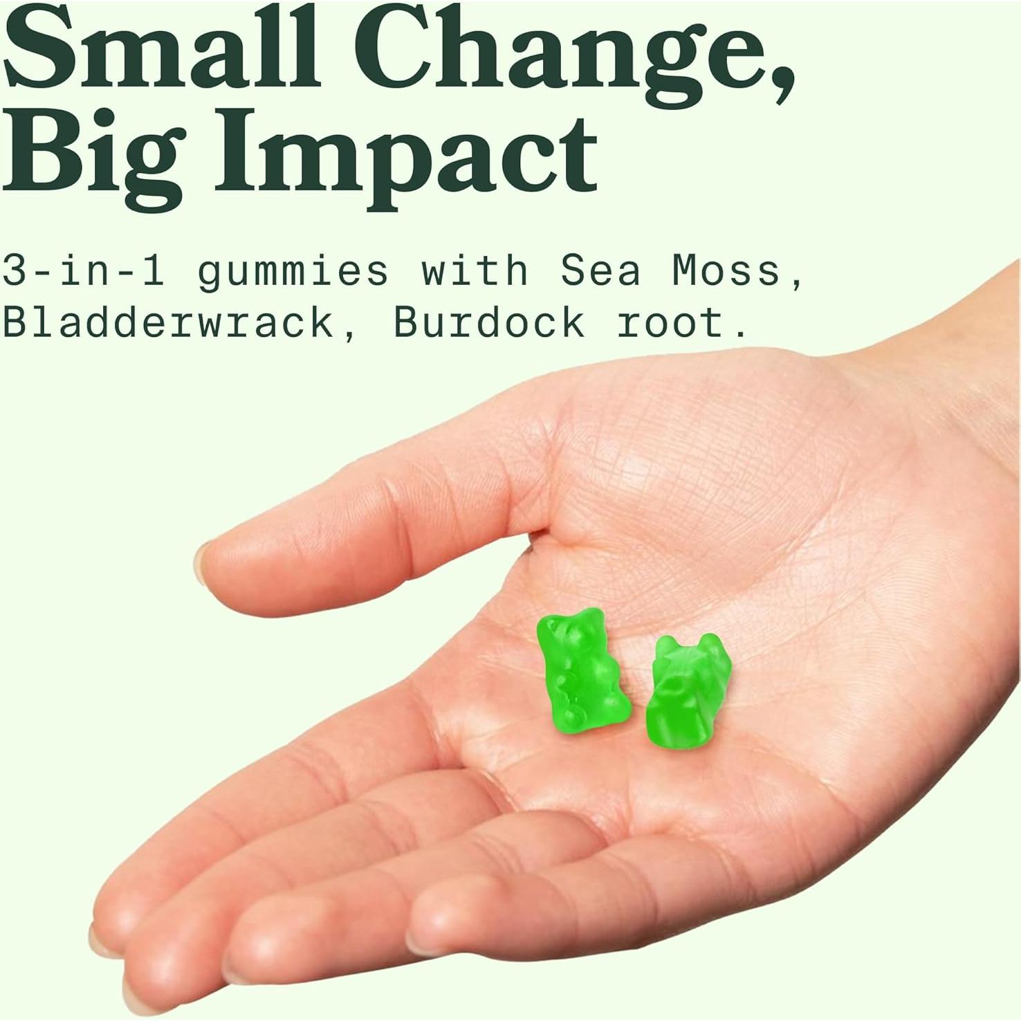 Gomitas de Musgo Marino Betterbrand 1600mg Sabor Manzana - 60 Unidades