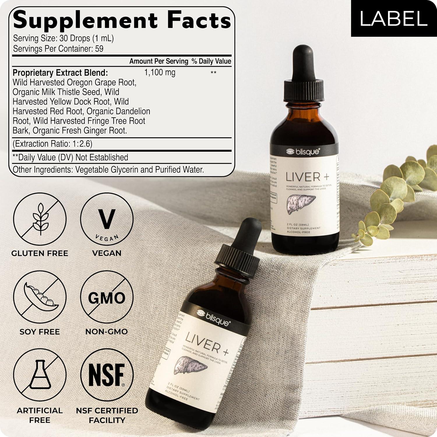 Suplemento Hepático Blisque LIVER+ 56.7g - Desintoxicación y Energía