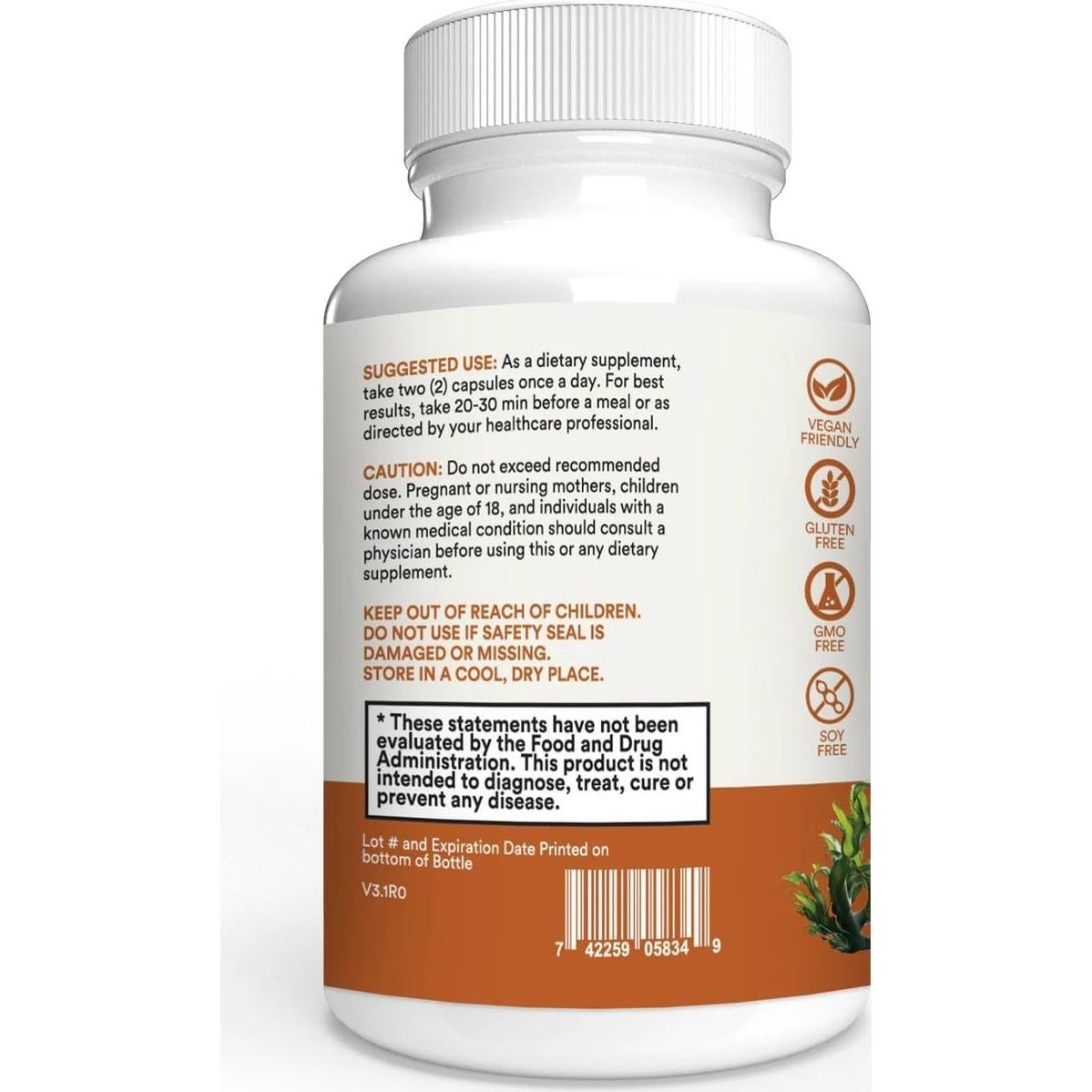 Suplemento de Musgo Marino One Good Earth 60 Cápsulas 1405mg
