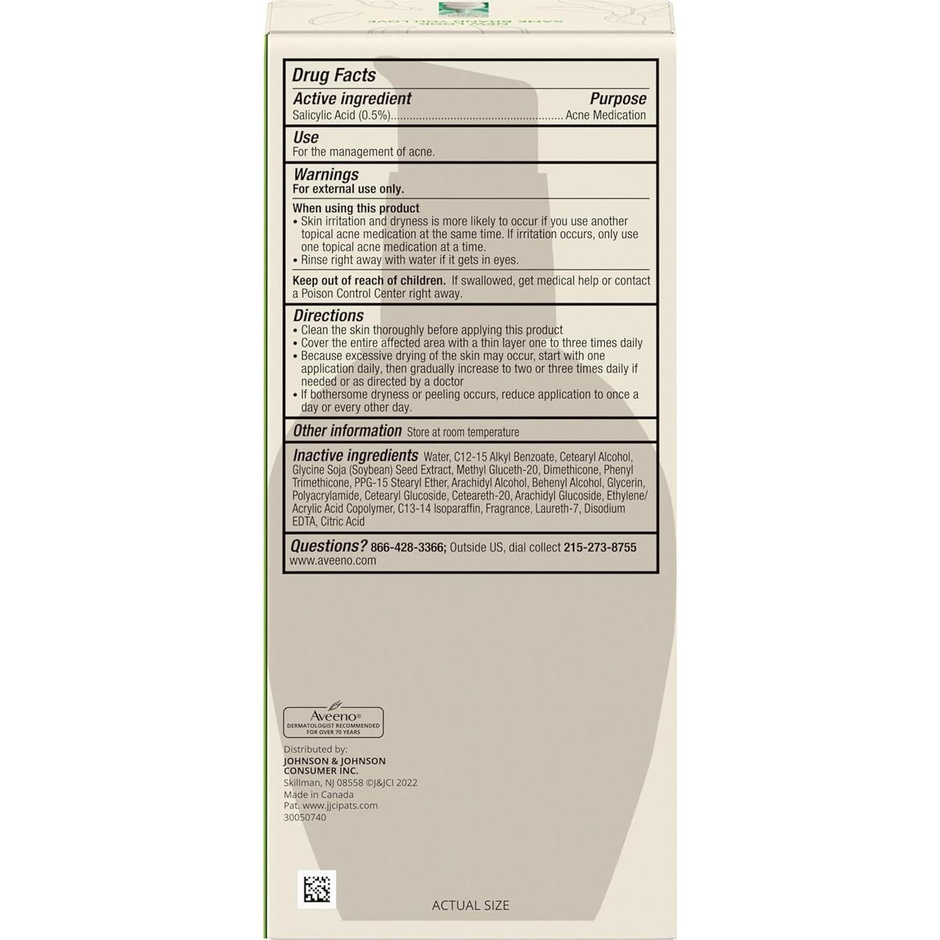 Hidratante Facial Aveeno Clear Complexion 118 ml con Ácido Salicílico