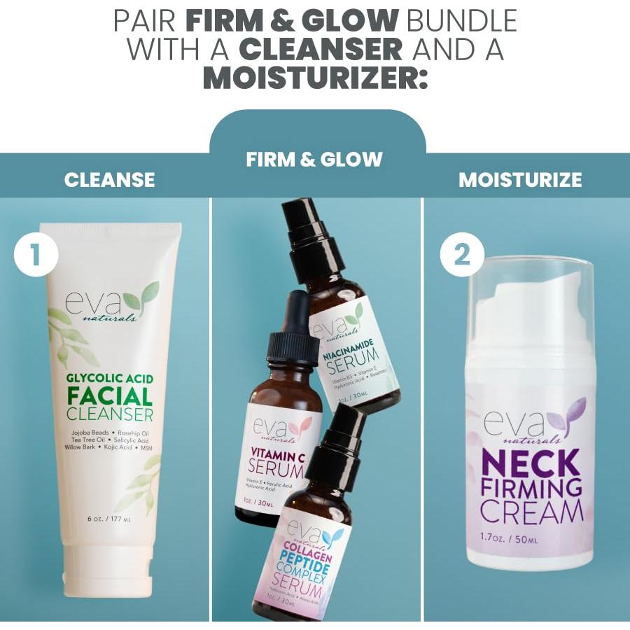 Set de Cuidado Facial Eva Naturals - 3 Sueros Antienvejecimiento