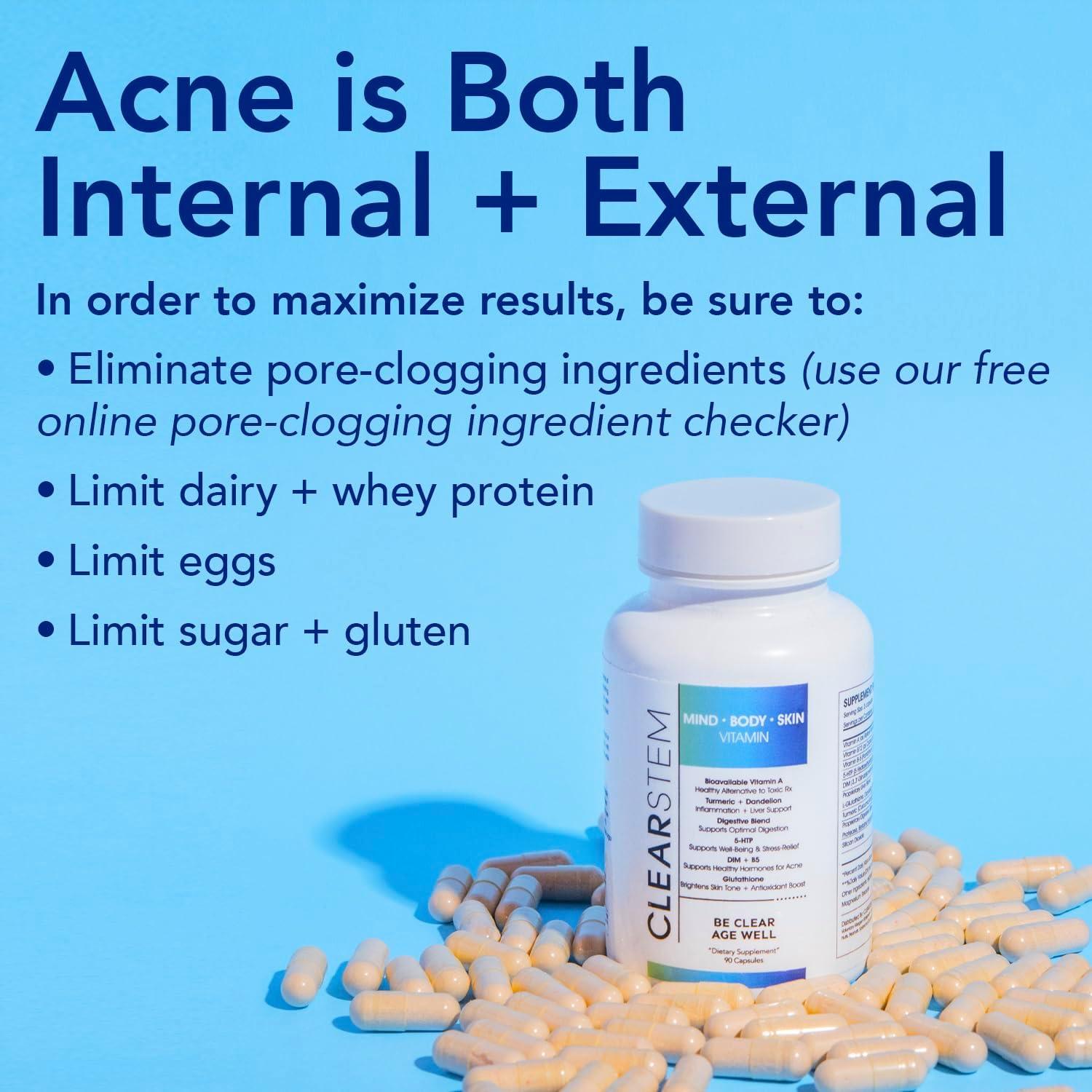 Suplemento Hormonal Clearstem 5-HTP para el Acné - 90 Cápsulas