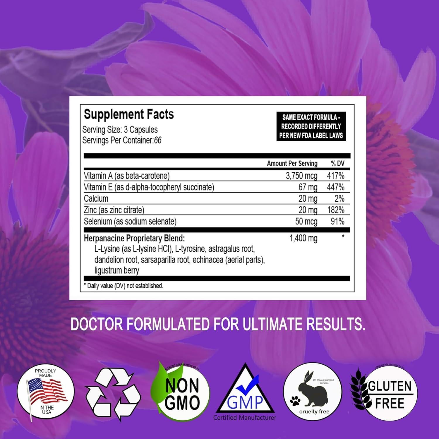 Suplemento Natural para la Piel Diamond Herpanacine 200 Cápsulas