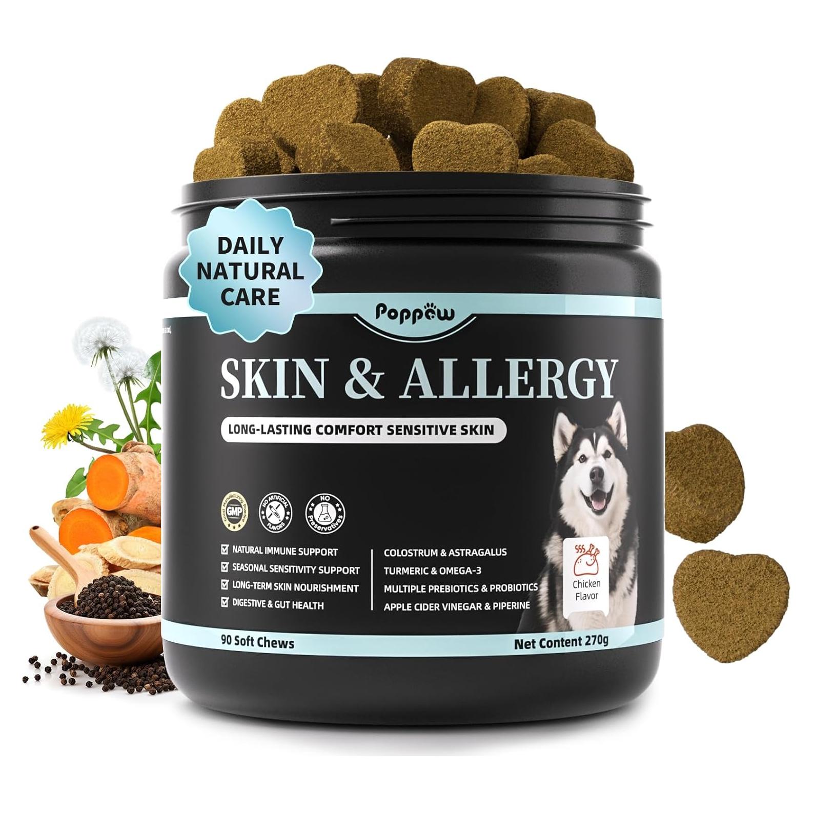 Suplemento para Perros POPPAW - Cuidado Piel y Alergias 90g