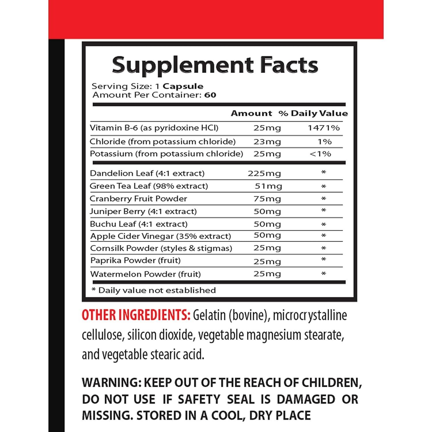 Polvo de Sandía Agua Fuera - 180 Cápsulas - Bienestar Herbal