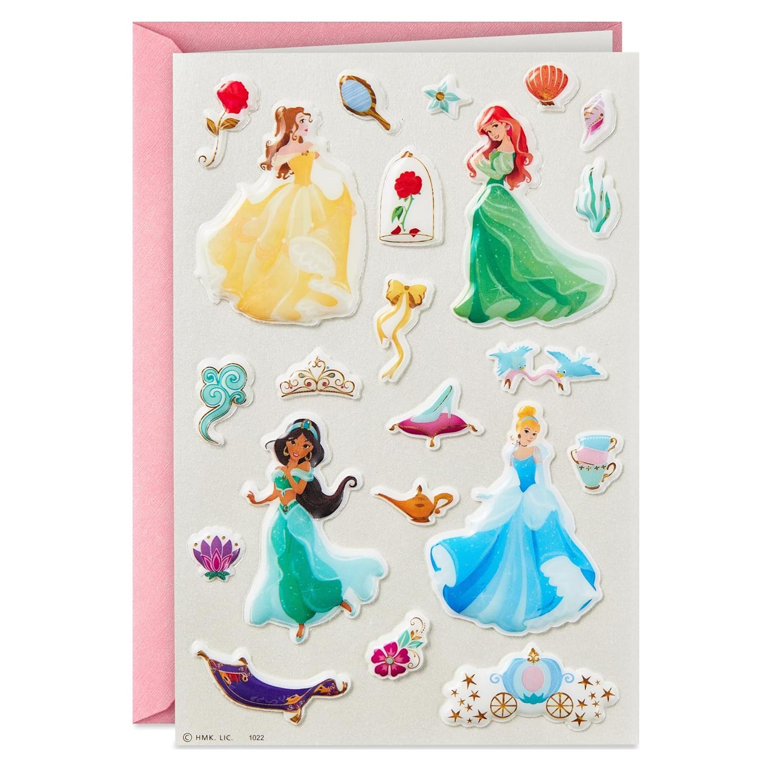 Tarjeta de Cumpleaños Hallmark Disney Princesas con Stickers