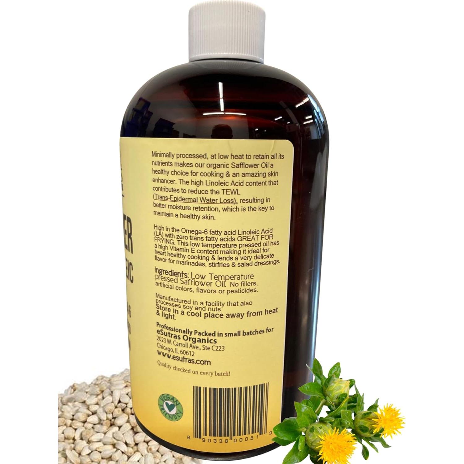 Aceite de Cártamo eSutras Organics 473 ml - Hidratante Natural