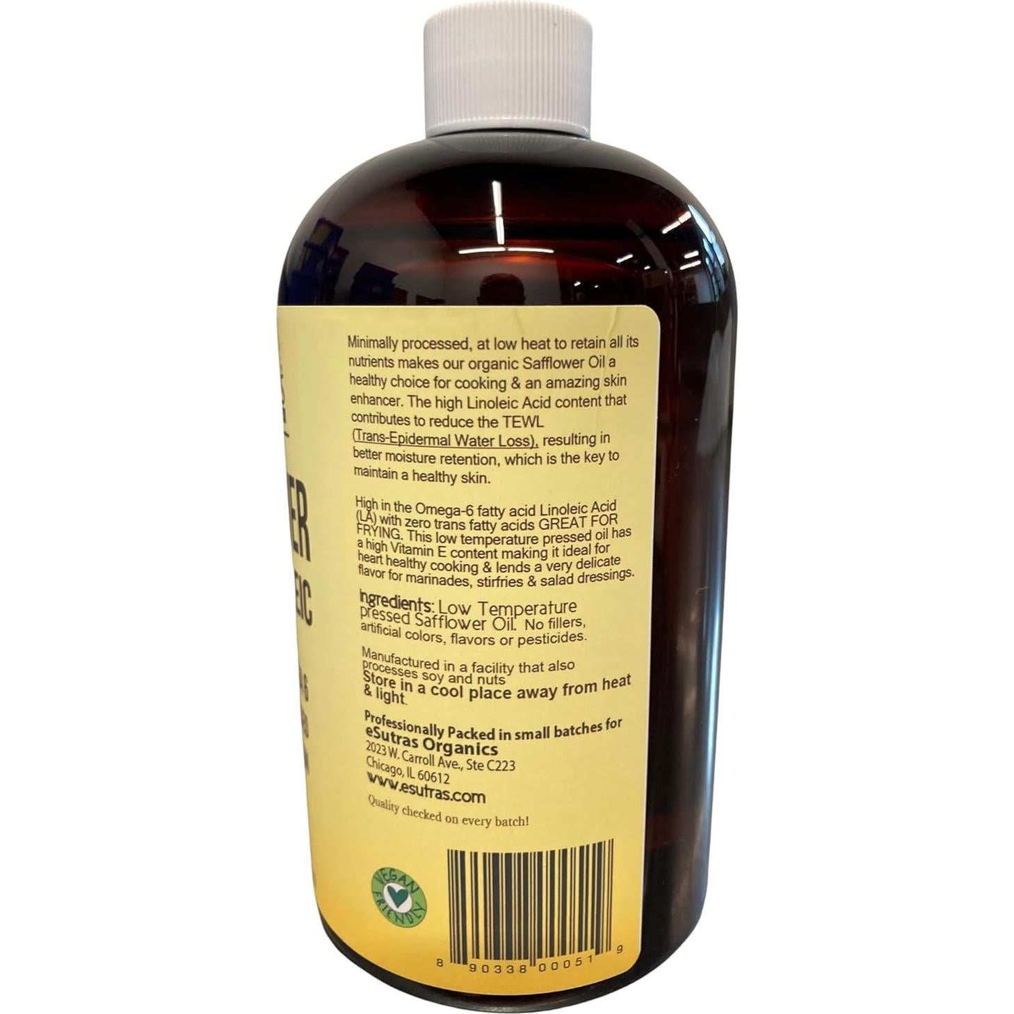 Aceite de Cártamo eSutras Organics 473 ml - Hidratante Natural