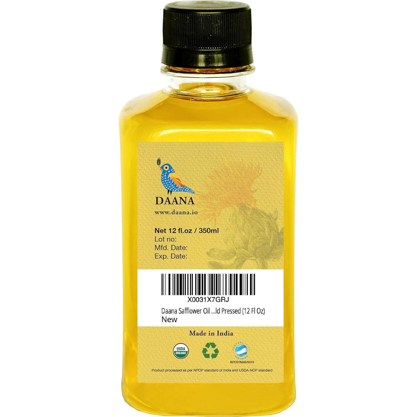 Aceite de Cártamo Daana Orgánico 354 ml - Hidratante Piel y Cabello