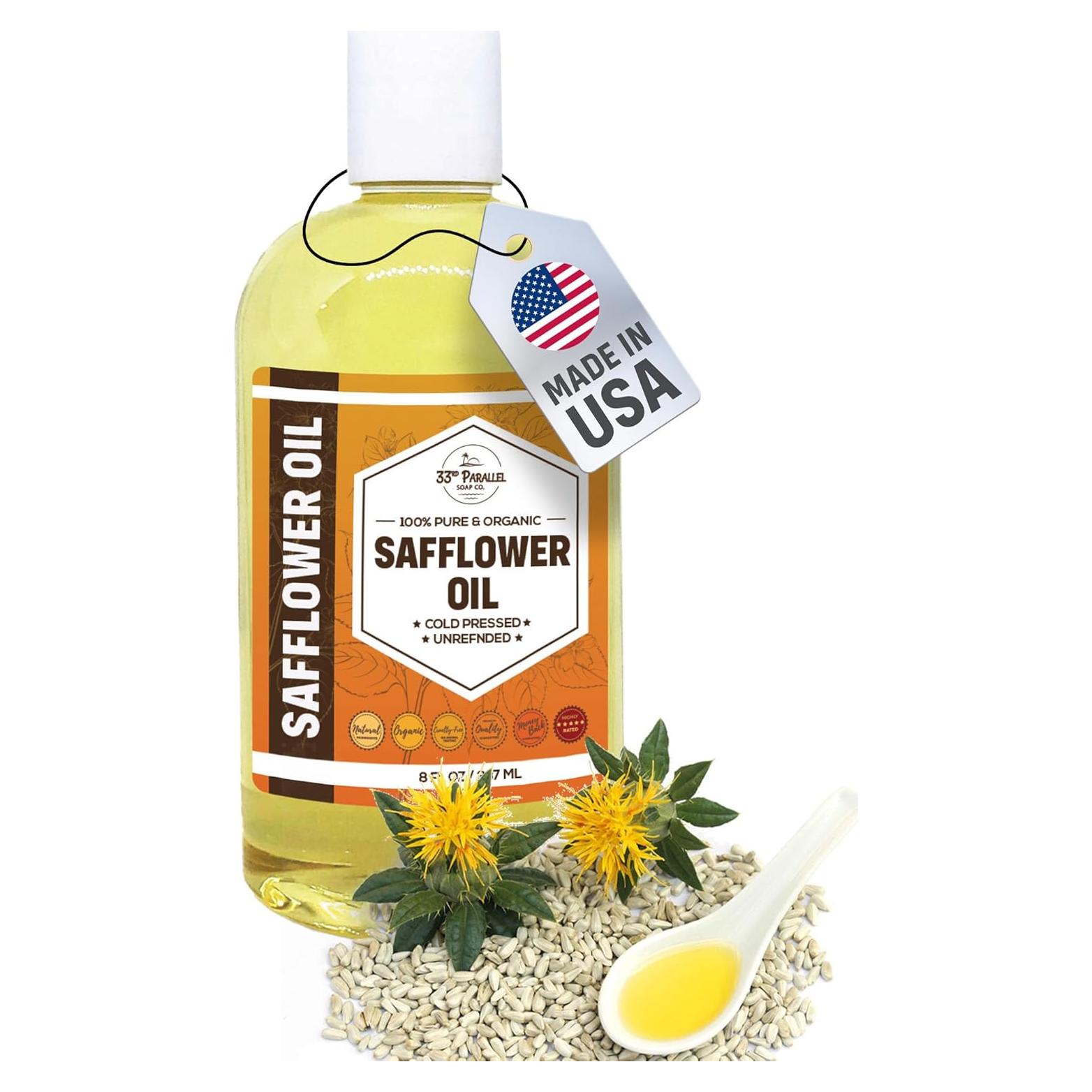 Aceite de Cártamo Orgánico Premium 236.6 ml Prensado en Frío