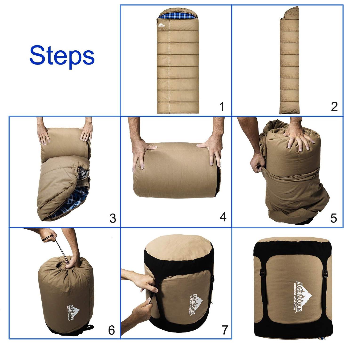 Saco de dormir AGEMORE 0°C Lona Rectangular para Camping