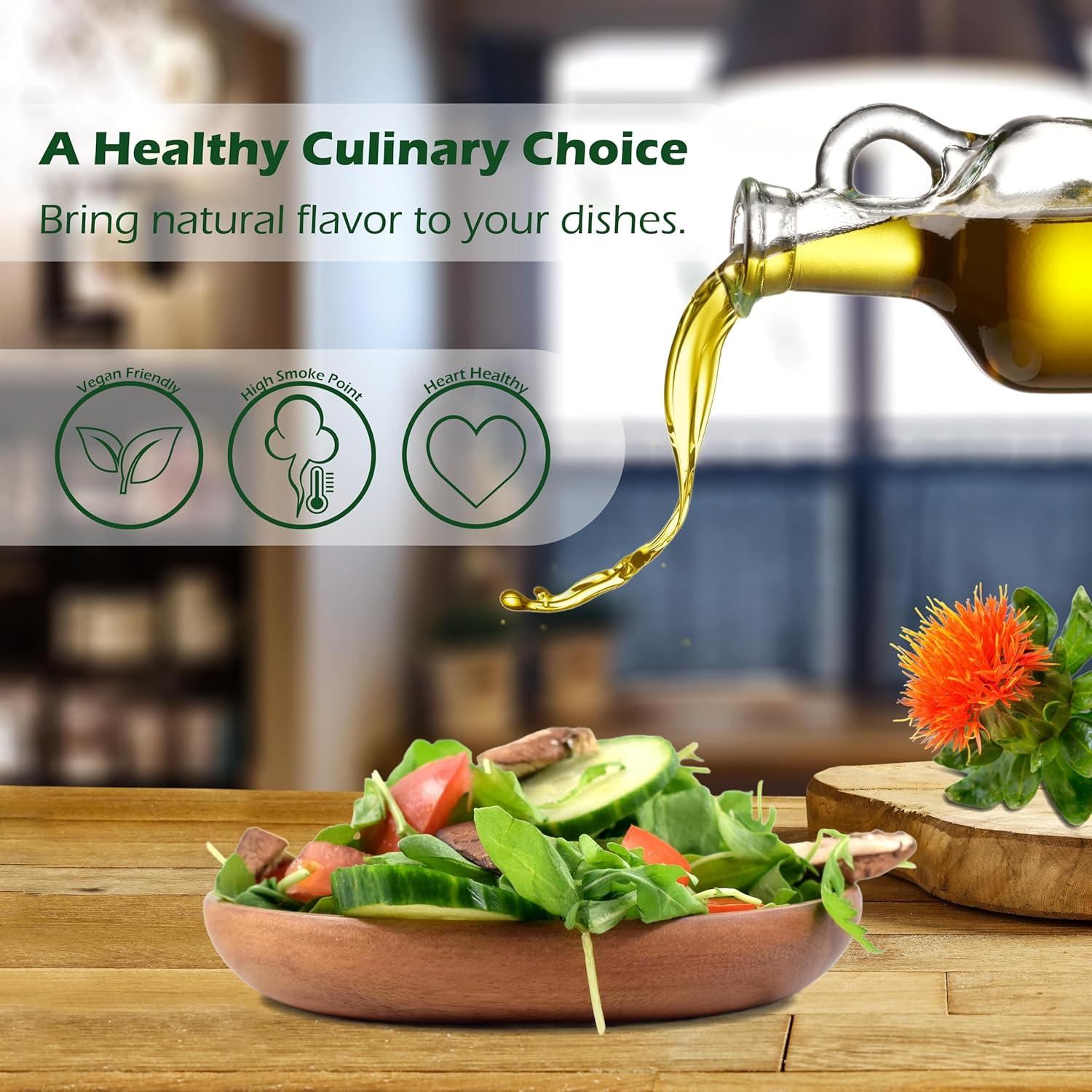 Aceite de Cártamo 236.6 ml - Prensado en Frío 100% Puro