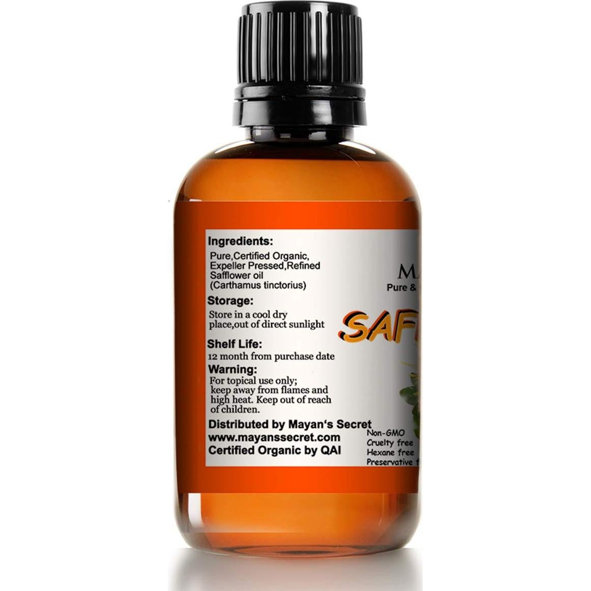 Aceite de Semilla de Cártamo Orgánico Mayan's Secret 118ml