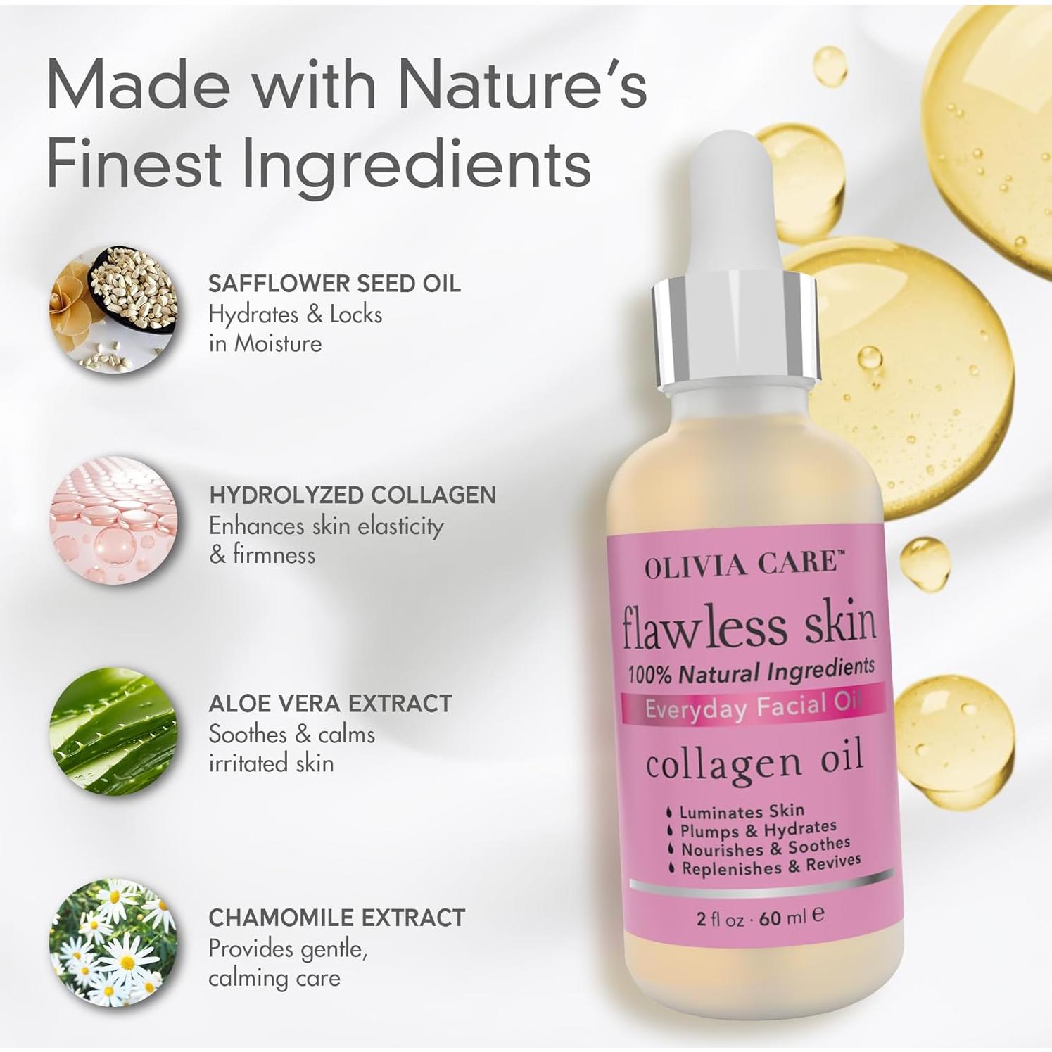 Aceite Facial de Colágeno Olivia Care 59 ml - Hidratante Natural