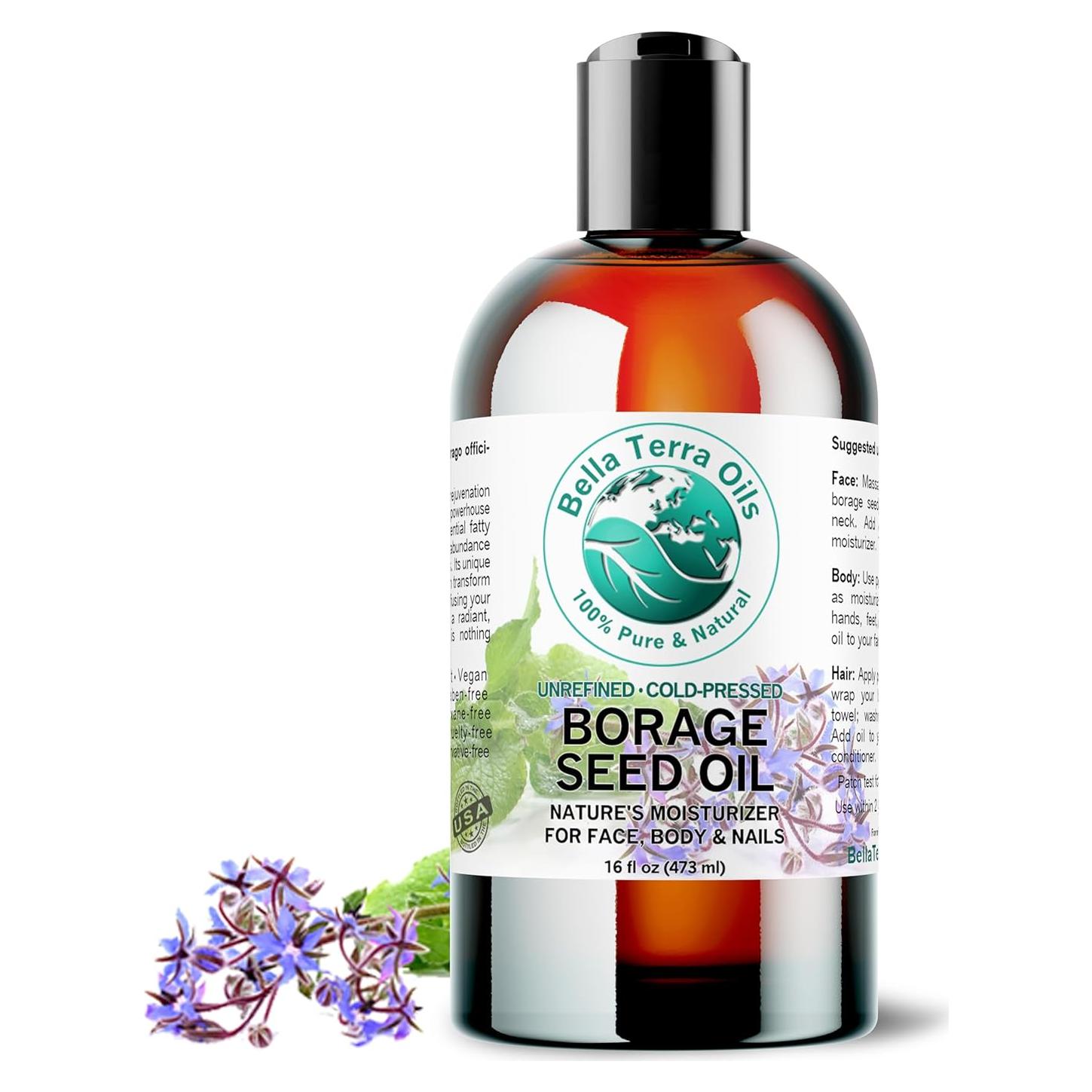 Aceite de Semilla de Borraja Orgánico Bella Terra 473 ml - Cuidado de la Piel