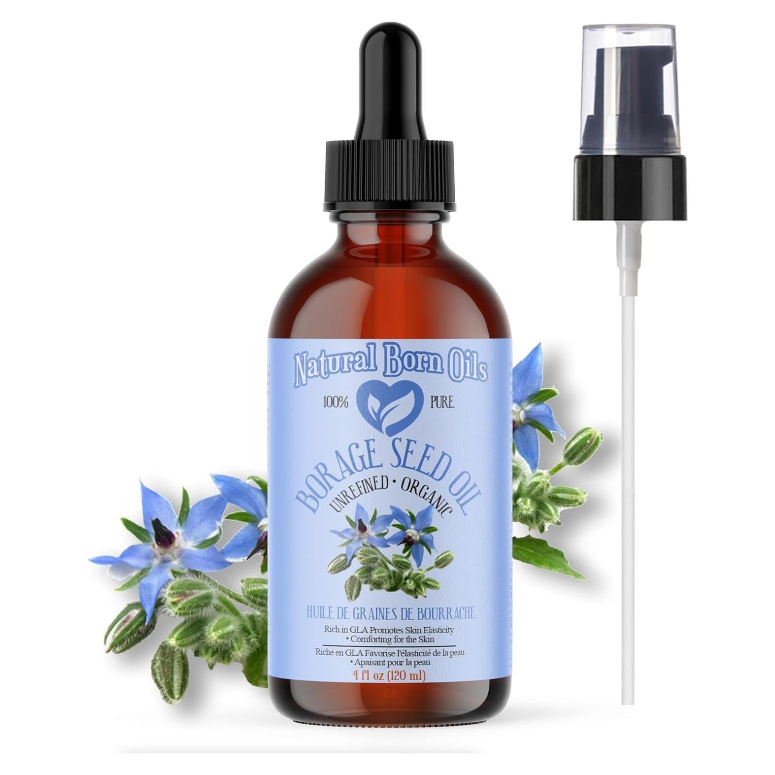 Aceite de Semilla de Borraja Natural 113g - GLA 100% Puro