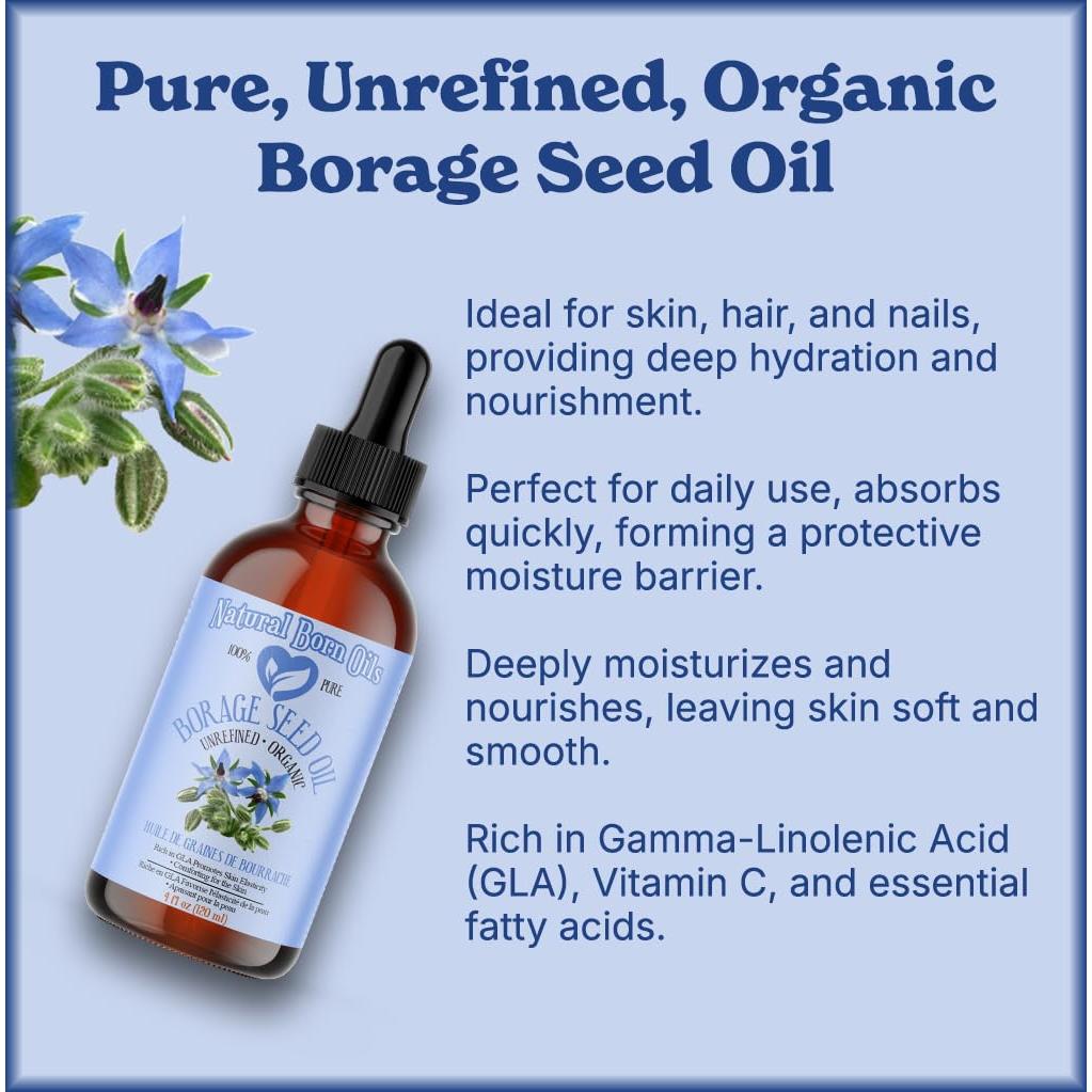 Aceite de Semilla de Borraja Natural 113g - GLA 100% Puro