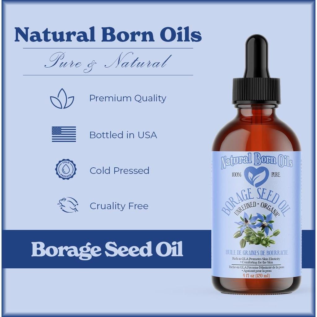 Aceite de Semilla de Borraja Natural 113g - GLA 100% Puro