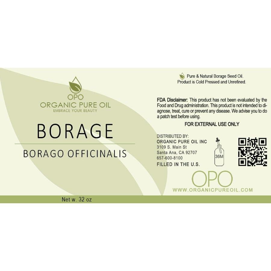 Aceite de Semilla de Borraja OPO 0.95L Puro Sin Refinar Hidratante